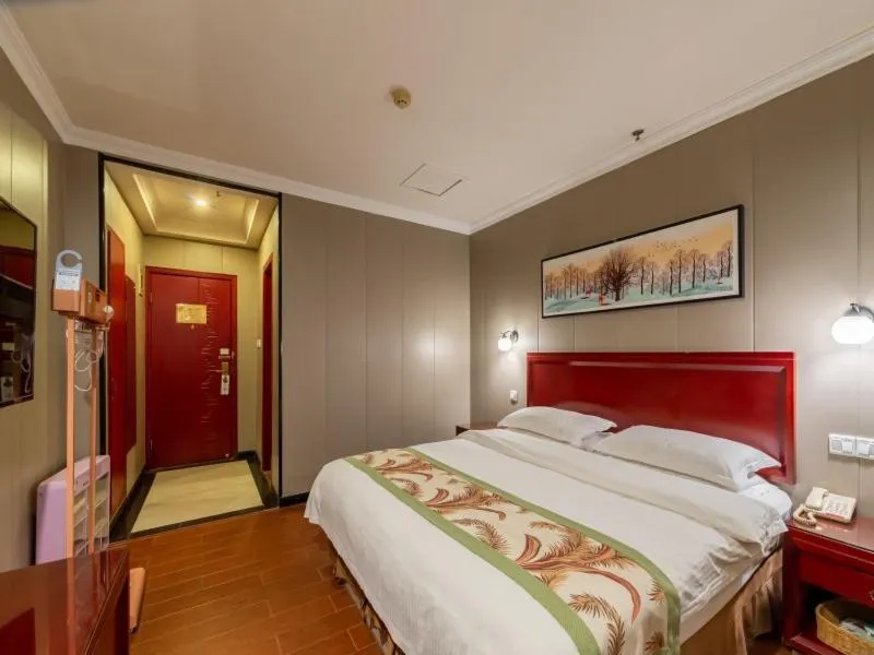 Bed in GreenTree Inn Jiangsu Suzhou Mudu Ancient Street Express Hotel