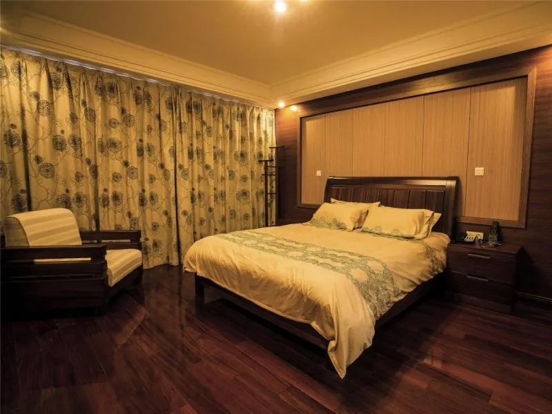 Bed in GreenTree Inn Jiangsu Nantong Haimen Sanchang North Wangjiang Road Business Hotel