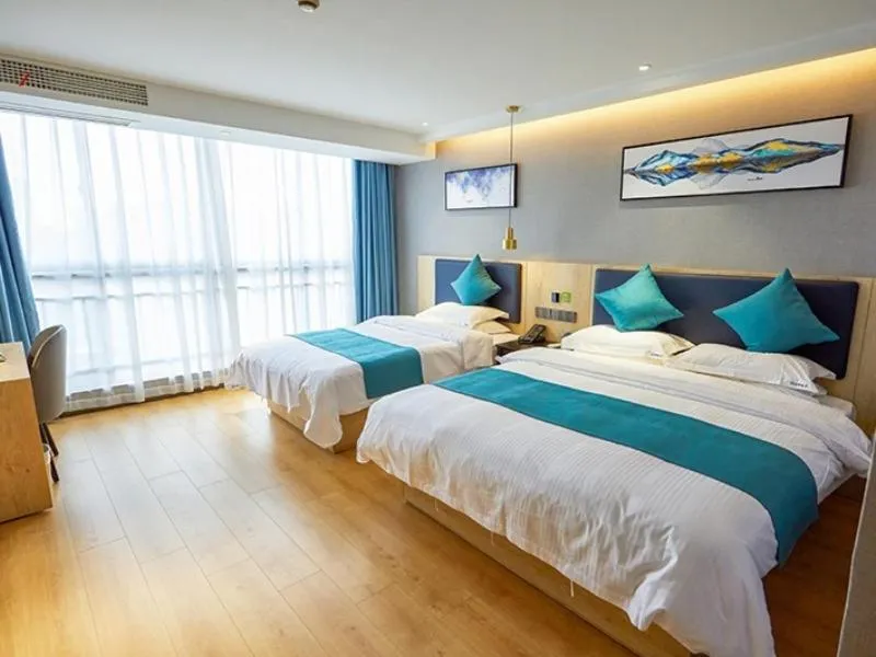 Bed in GreenTree Inn Jiangsu Nantong Textile City Bus Station Express Hotel