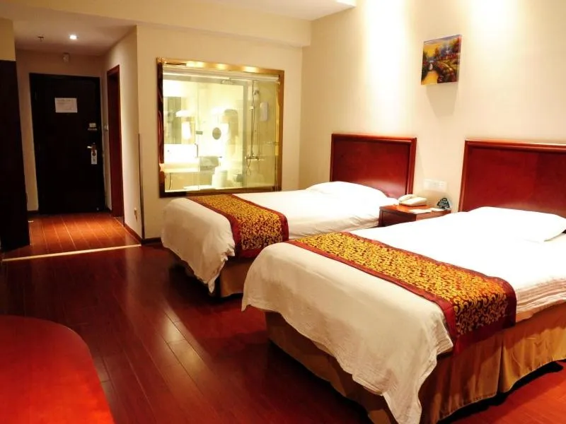Bed in GreenTree Inn Jiangsu Yancheng Dongtai Jianggang Yingbin Road Gangcheng Avenue Business Hotel