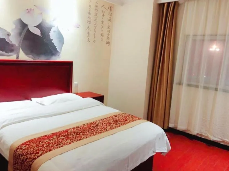 Bed in GreenTree Inn Jiangsu Lianyungang Donghai New Bus Station Express Hotel