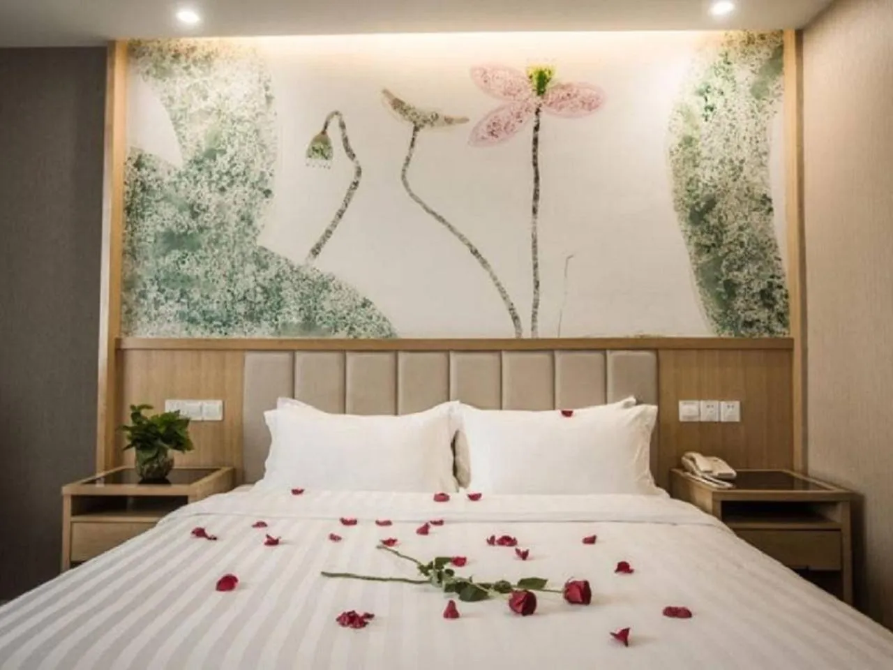 Bed in GreenTree Inn Jiangsu Taizhou Dongfeng Road Express Hotel