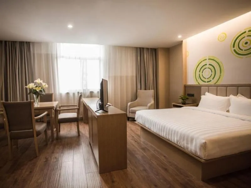 Bed in GreenTree Inn Jiangsu Taizhou Dongfeng Road Express Hotel