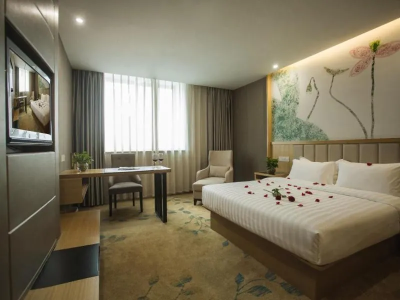 Bed in GreenTree Inn Jiangsu Taizhou Dongfeng Road Express Hotel