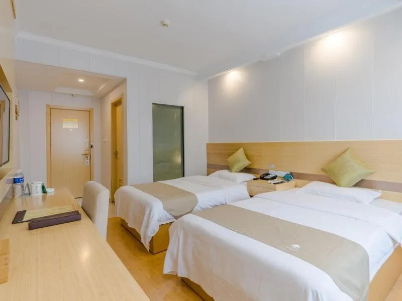 Bed in GreenTree Inn AnHui HeFei High-Speed Railway South Station BaoHe Avenue Government Business Hotel