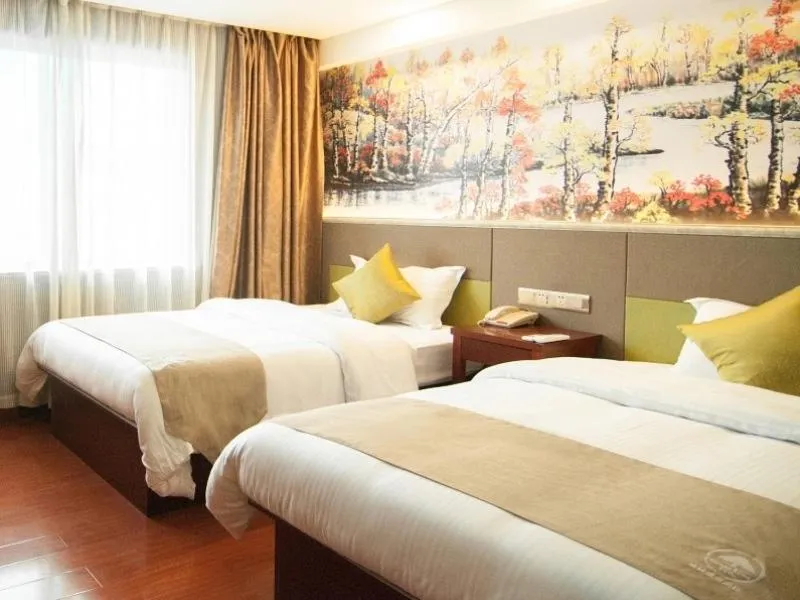 Bed in GreenTree Inn Zhejiang Ningbo Passenger Transport Center Tongda Road Shell Hotel