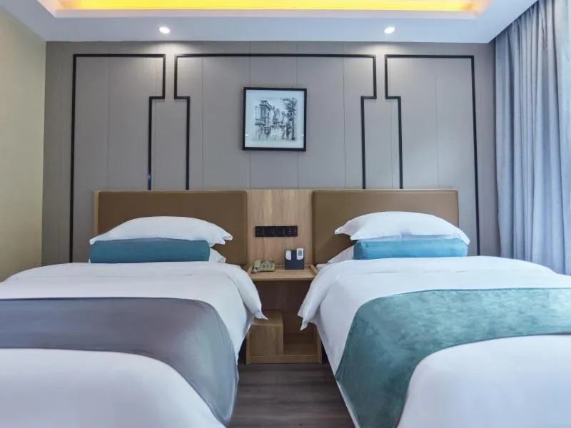 Bed in GreenTree Inn Huangshan TangKou Beauty Spot South Gate Transfer Center Business Hotel