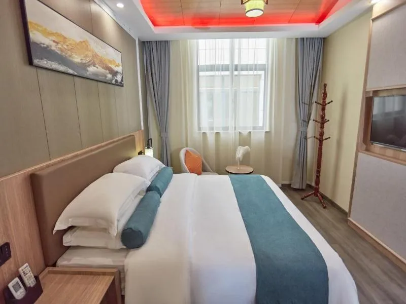 Bed in GreenTree Inn Huangshan TangKou Beauty Spot South Gate Transfer Center Business Hotel