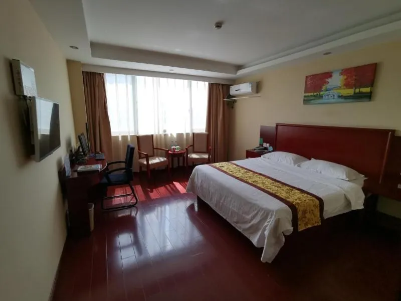 Bed in GreenTree Inn Jiangsu Suzhou Taicang Liuhe Passenger Station Express Hotel