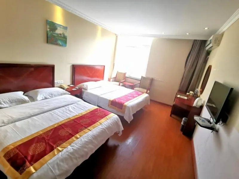 Bed in GreenTree Inn Jiangsu Huaian Economic Development Zone Hechang Road Business Hotel