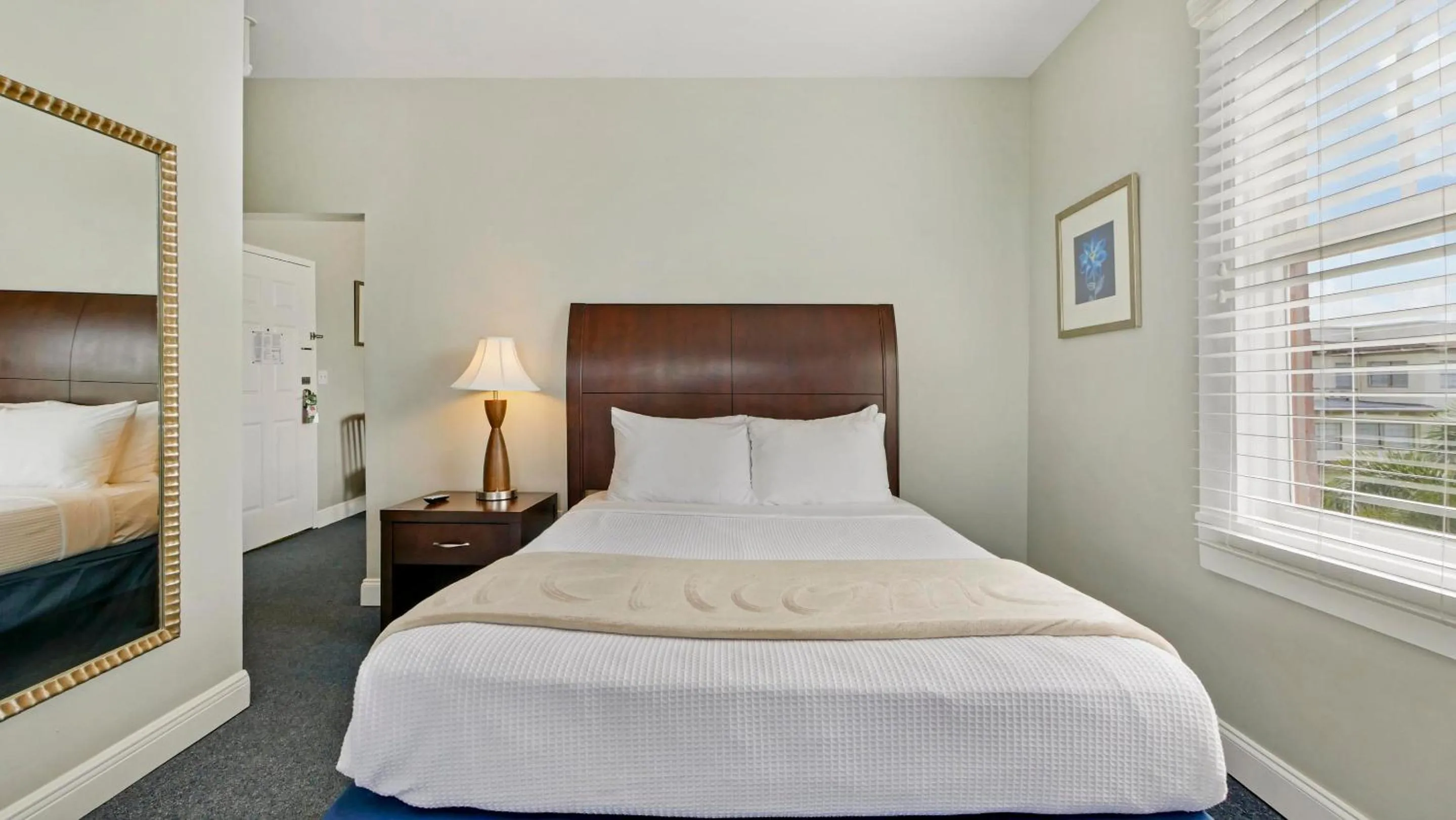 Bed in Crystal Bay Historic Hotel