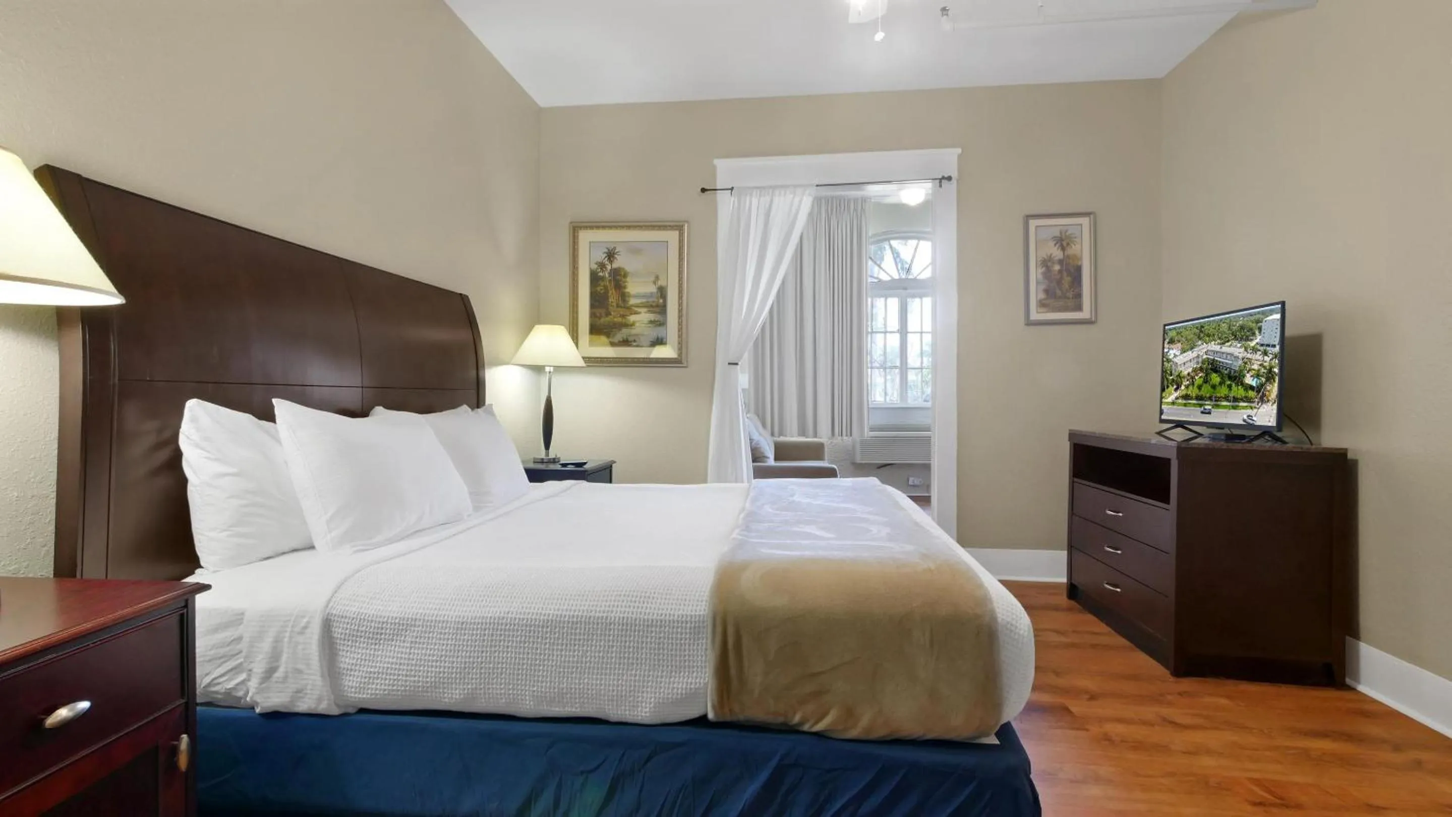 Bed in Crystal Bay Historic Hotel