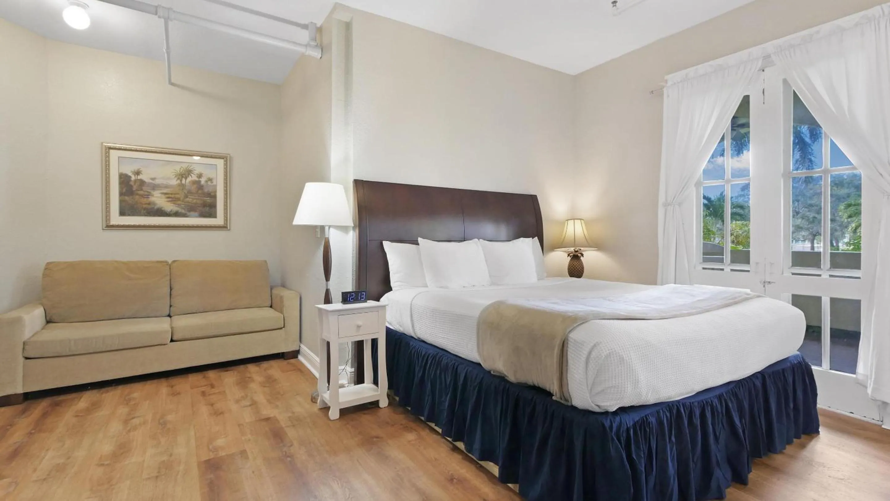 Bed in Crystal Bay Historic Hotel