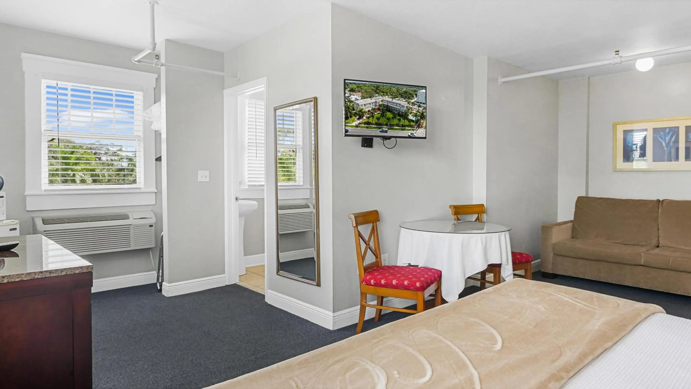 View (from property/room), Bed in Crystal Bay Historic Hotel