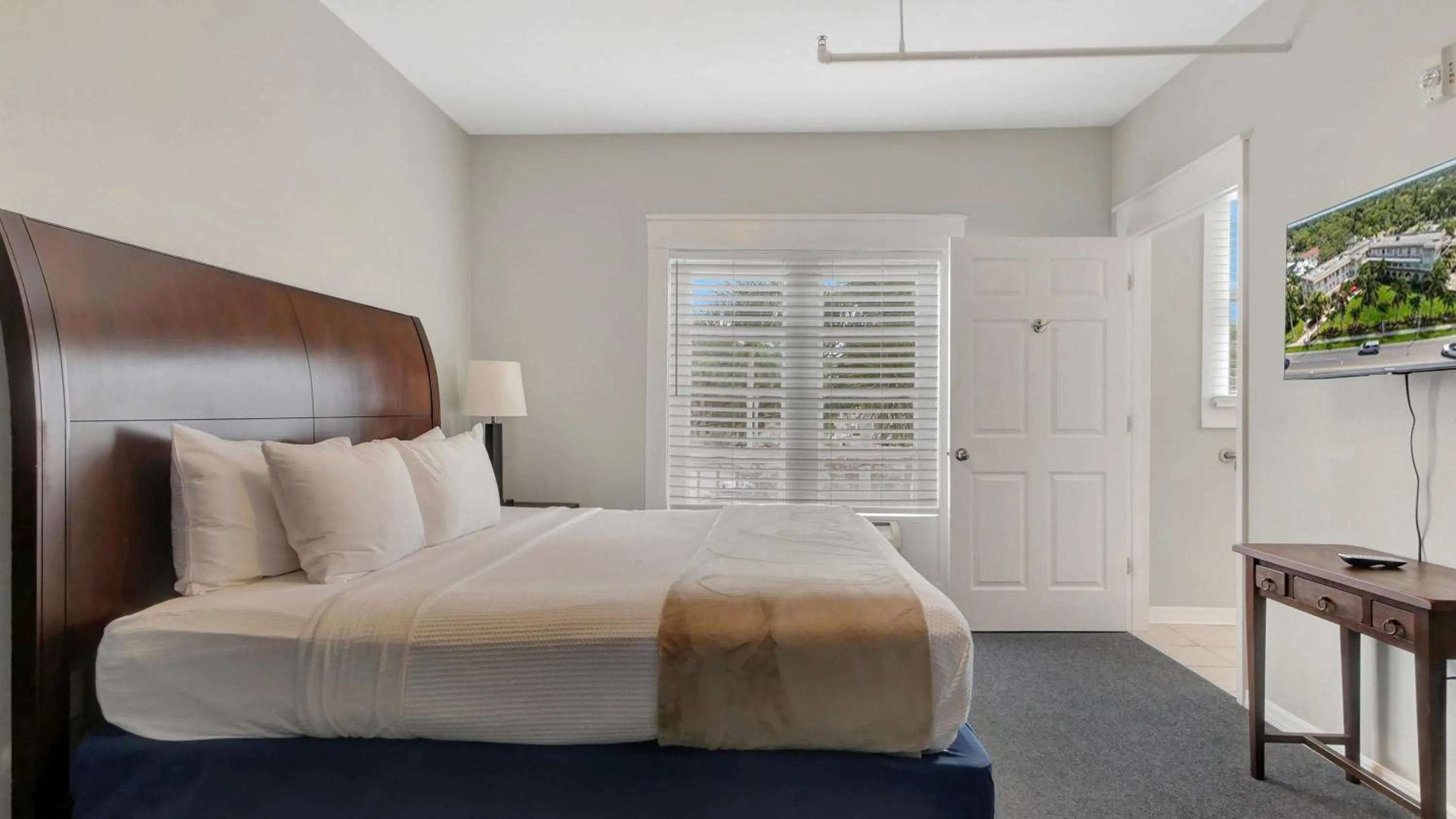 Bed in Crystal Bay Historic Hotel