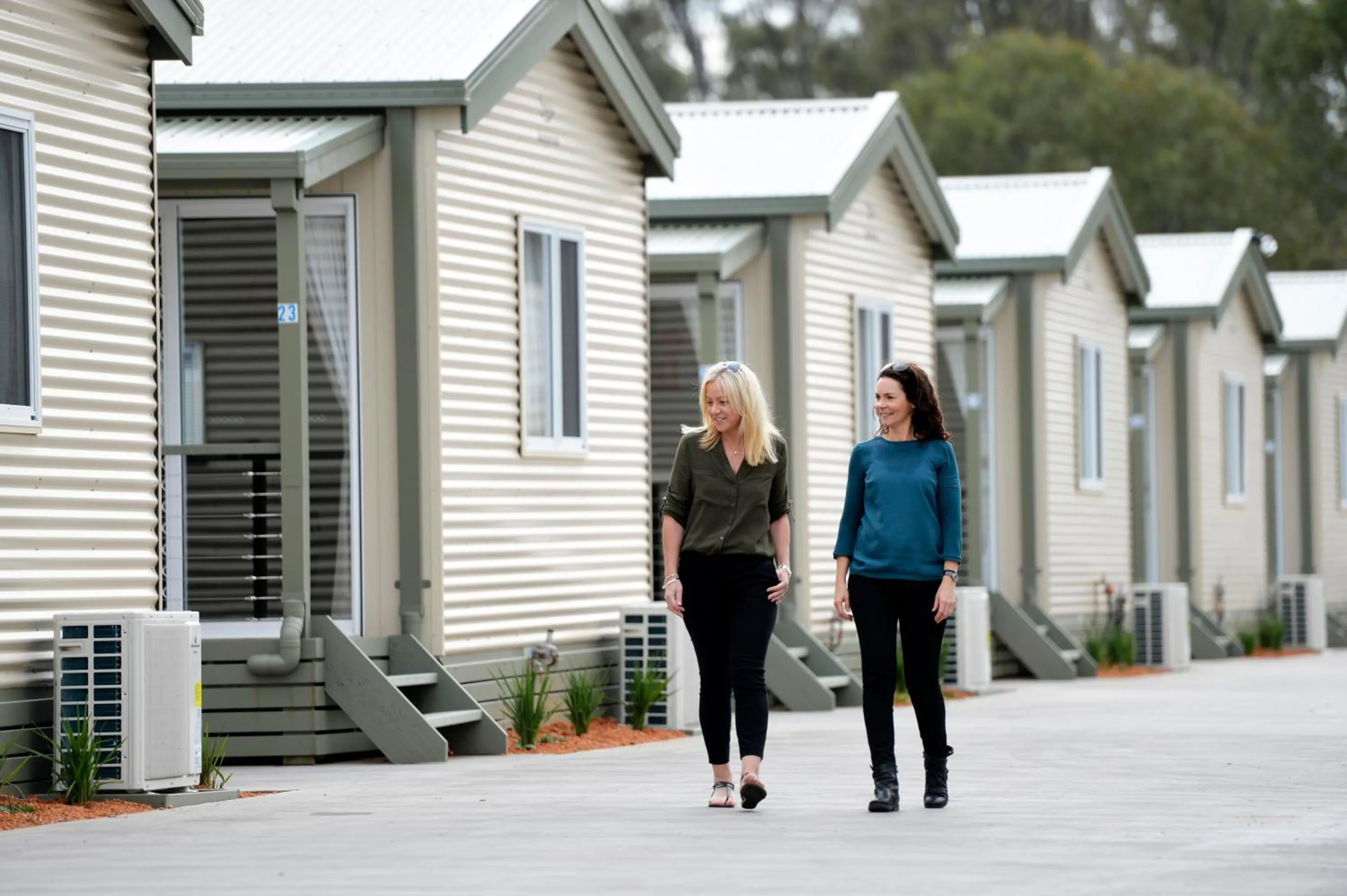 Guests in Riverside Cabin Park