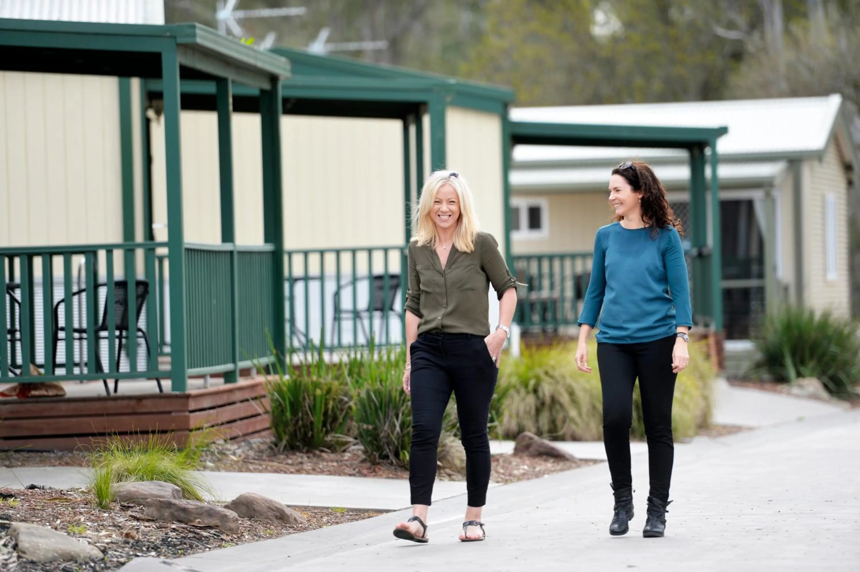 Guests in Riverside Cabin Park