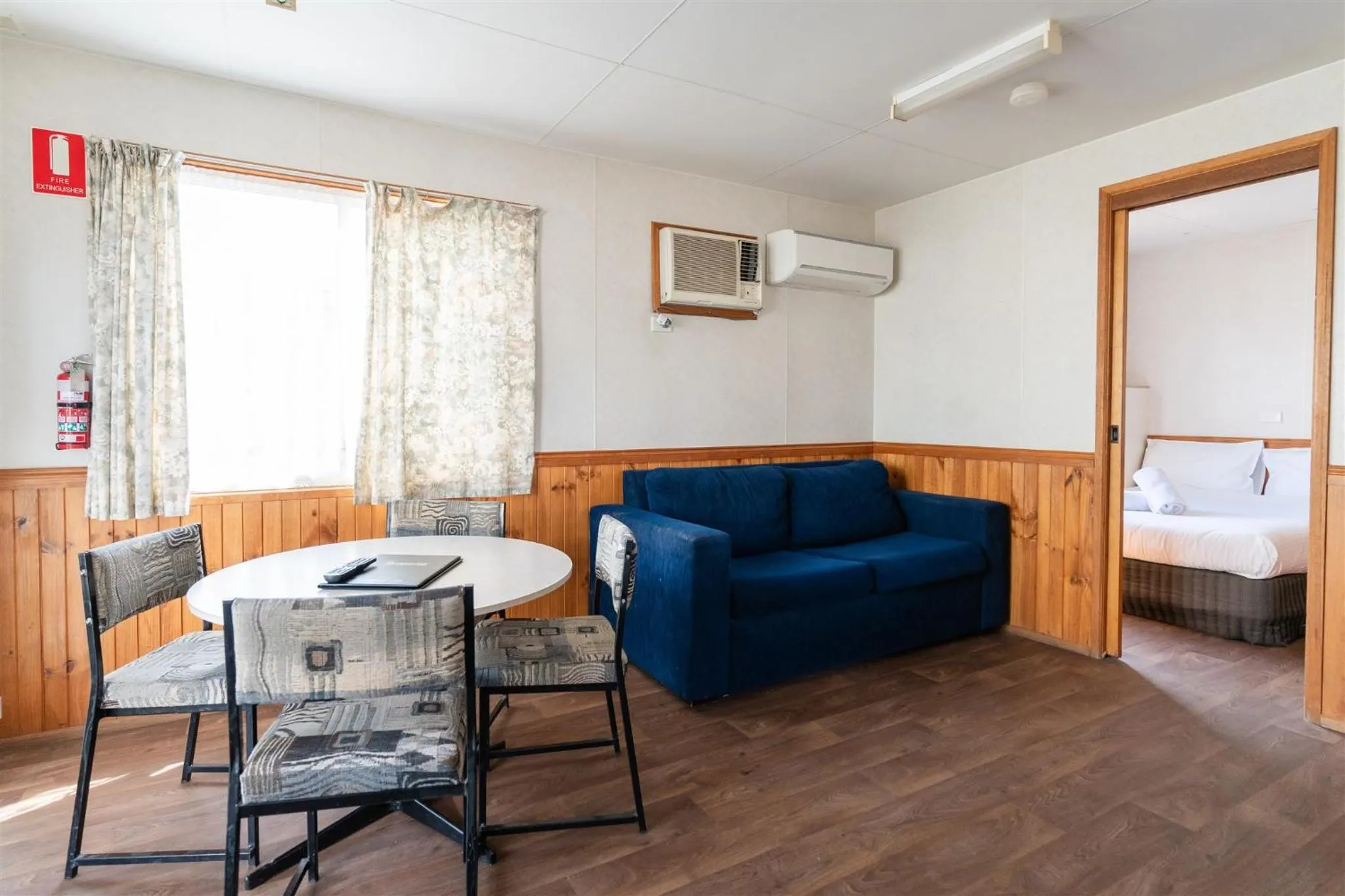 Bed in Riverside Cabin Park