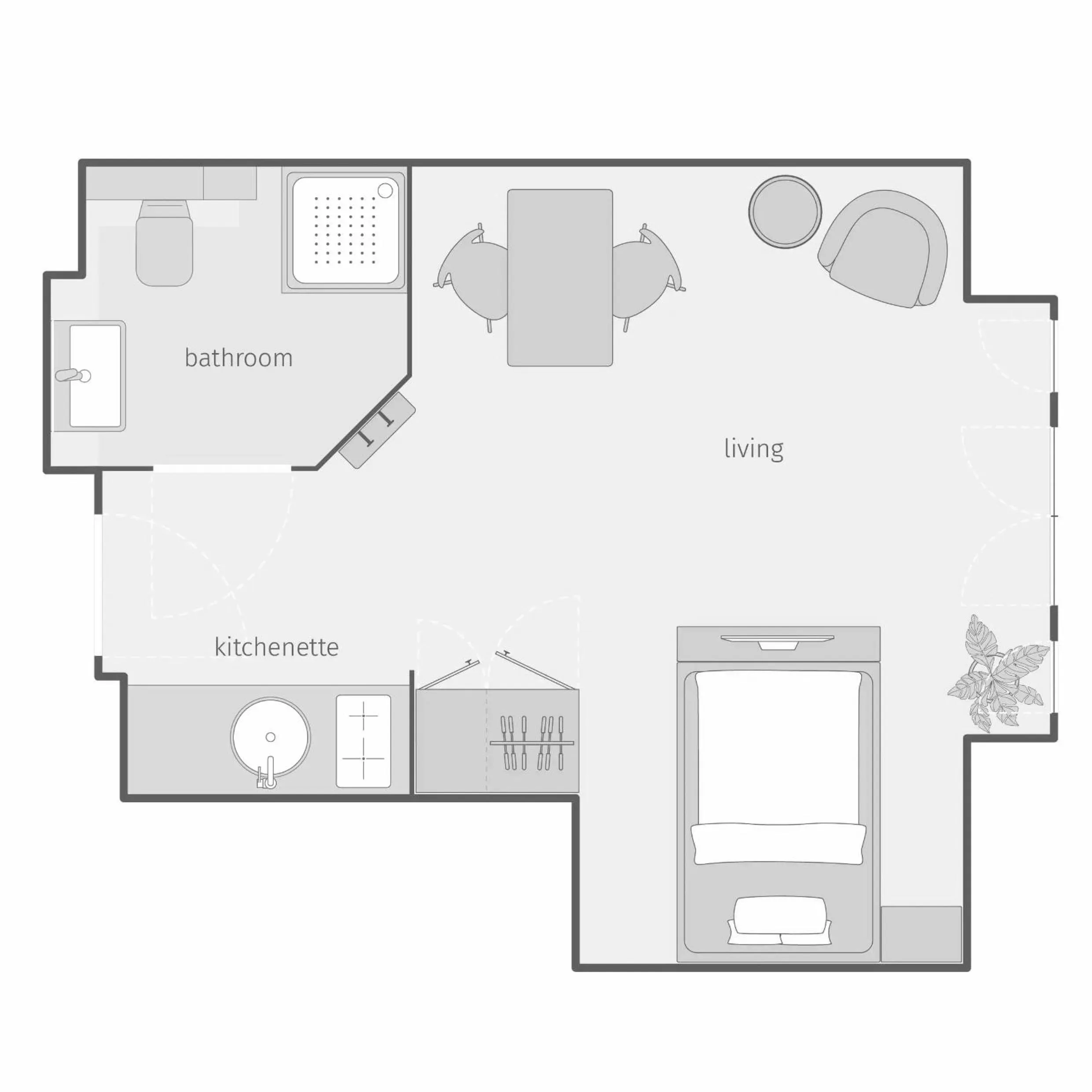 Floor plan in smartments Hamburg Aussenalster