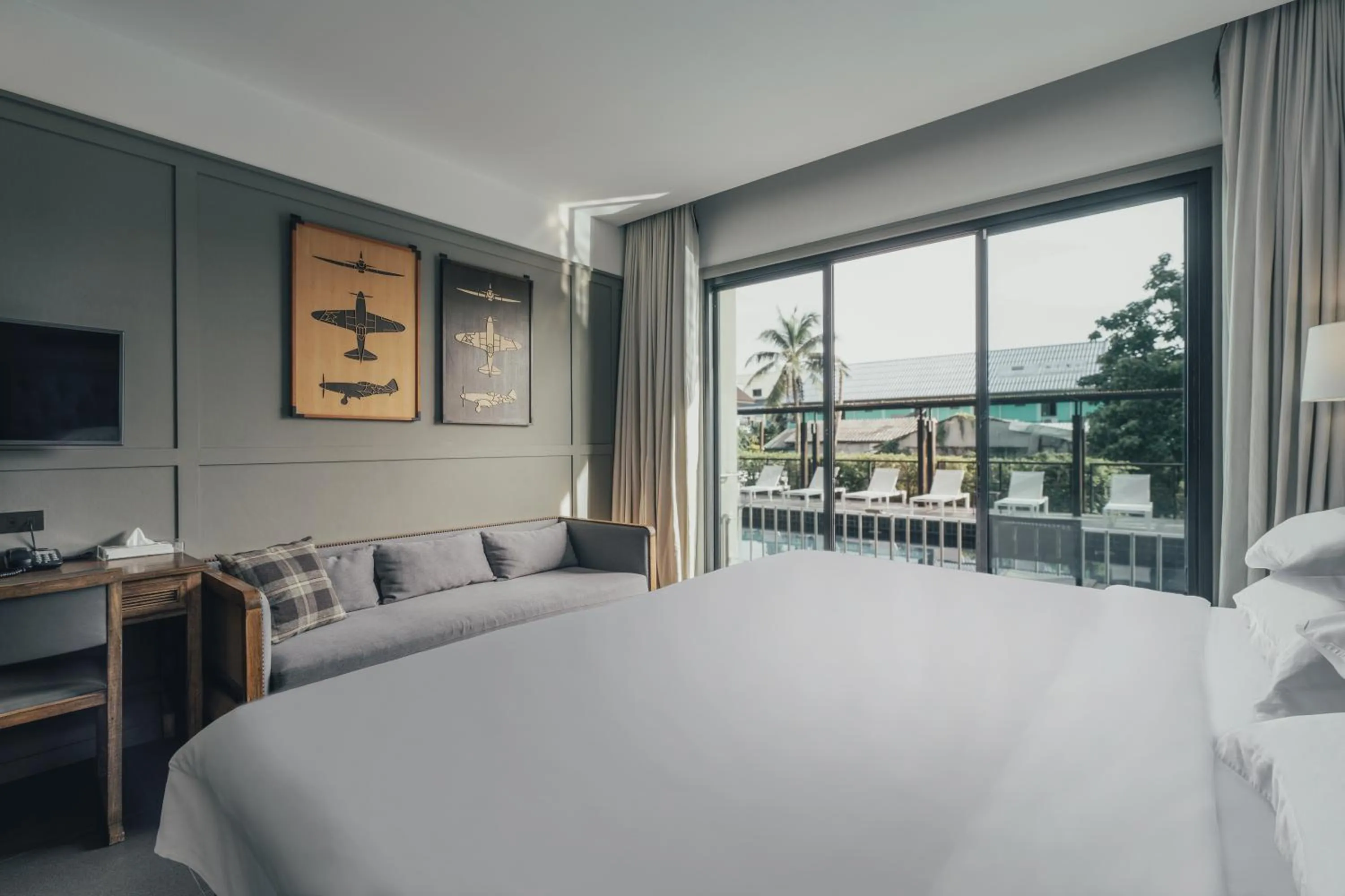View (from property/room), Bed in Sugar Marina Hotel -AVIATOR- Phuket Airport