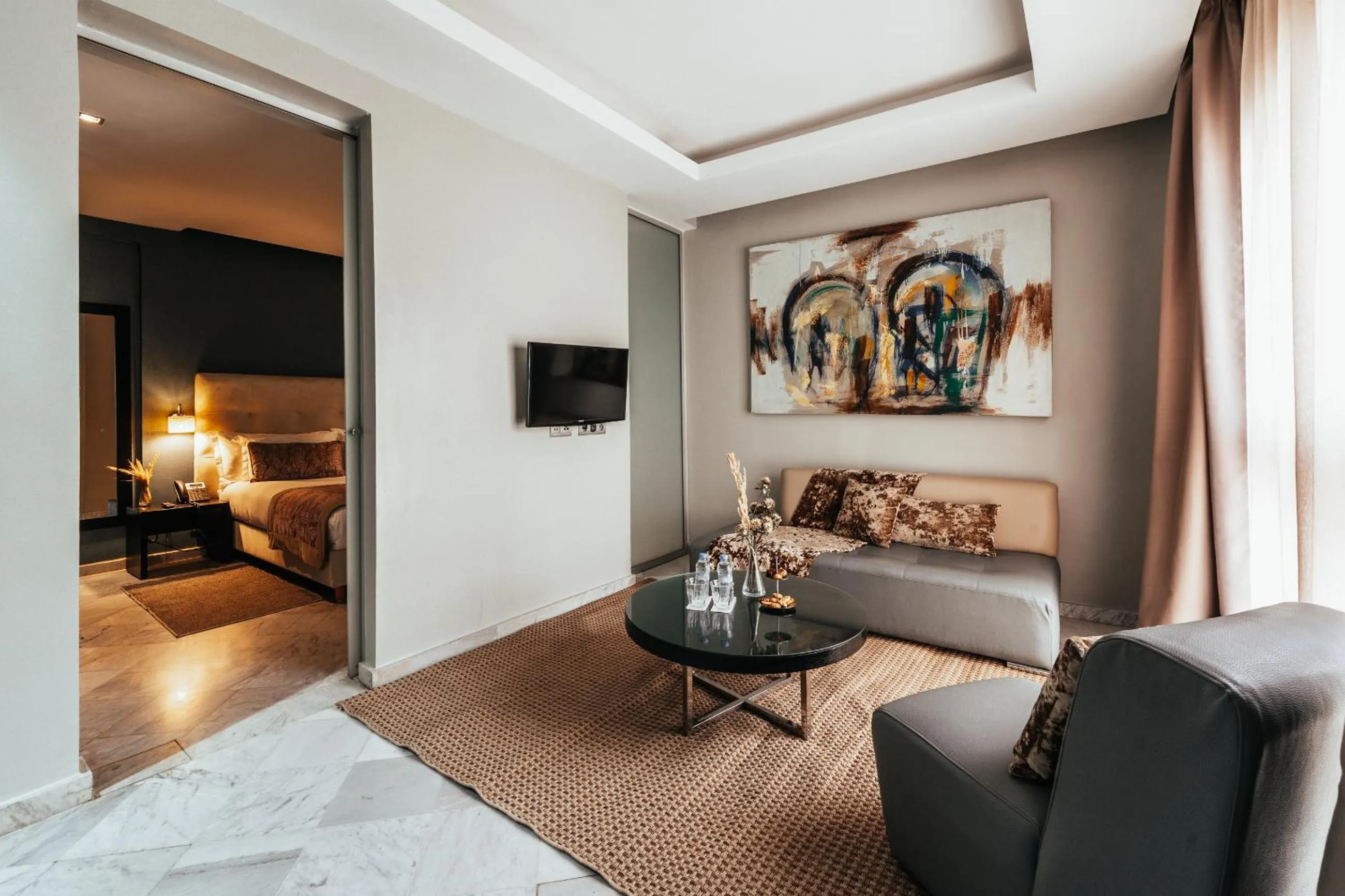 Communal lounge/ TV room, Bed in The Fourteen Luxury Boutique Hotel & SPA