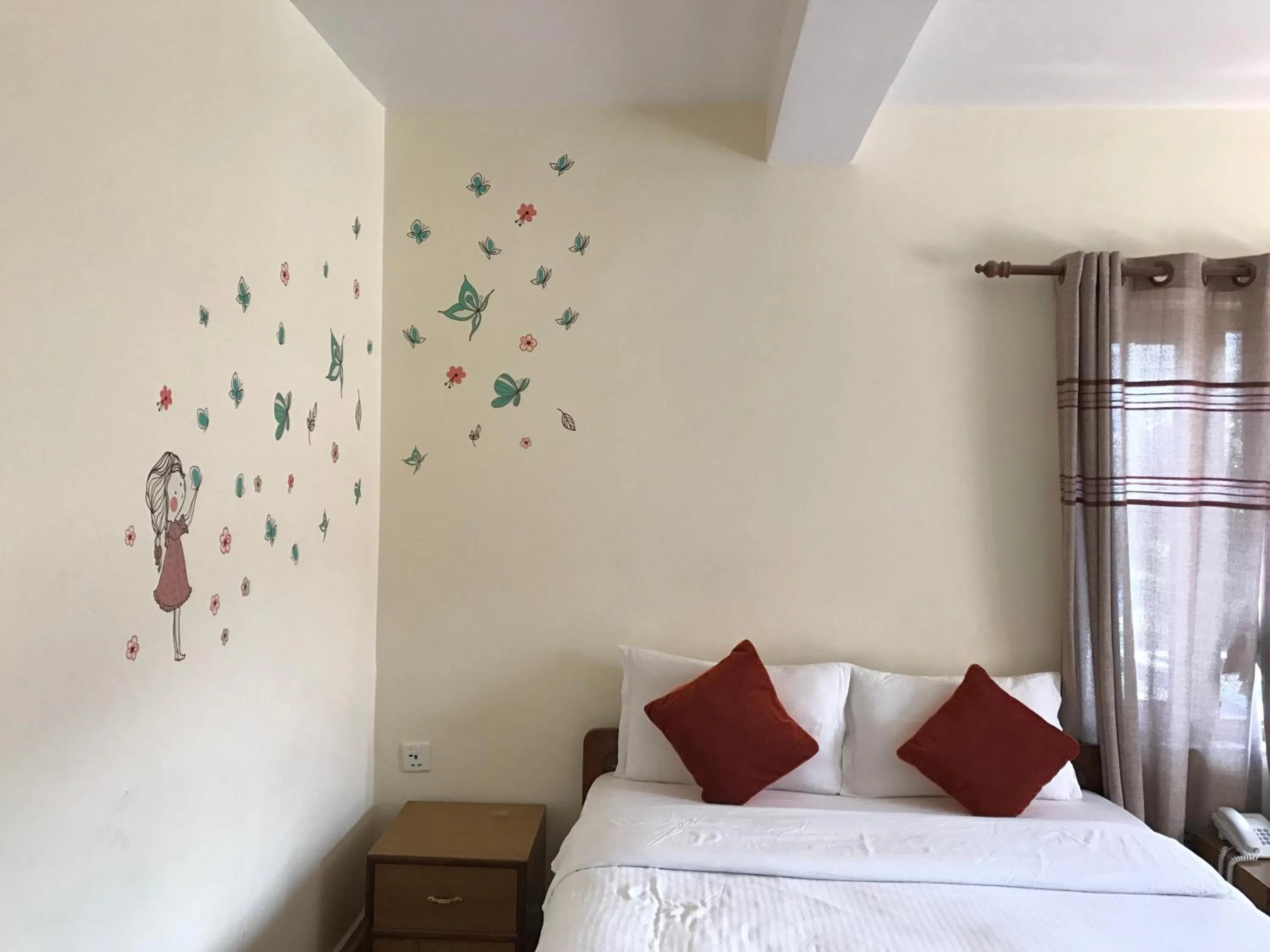 Bed in Hotel Pokhara View