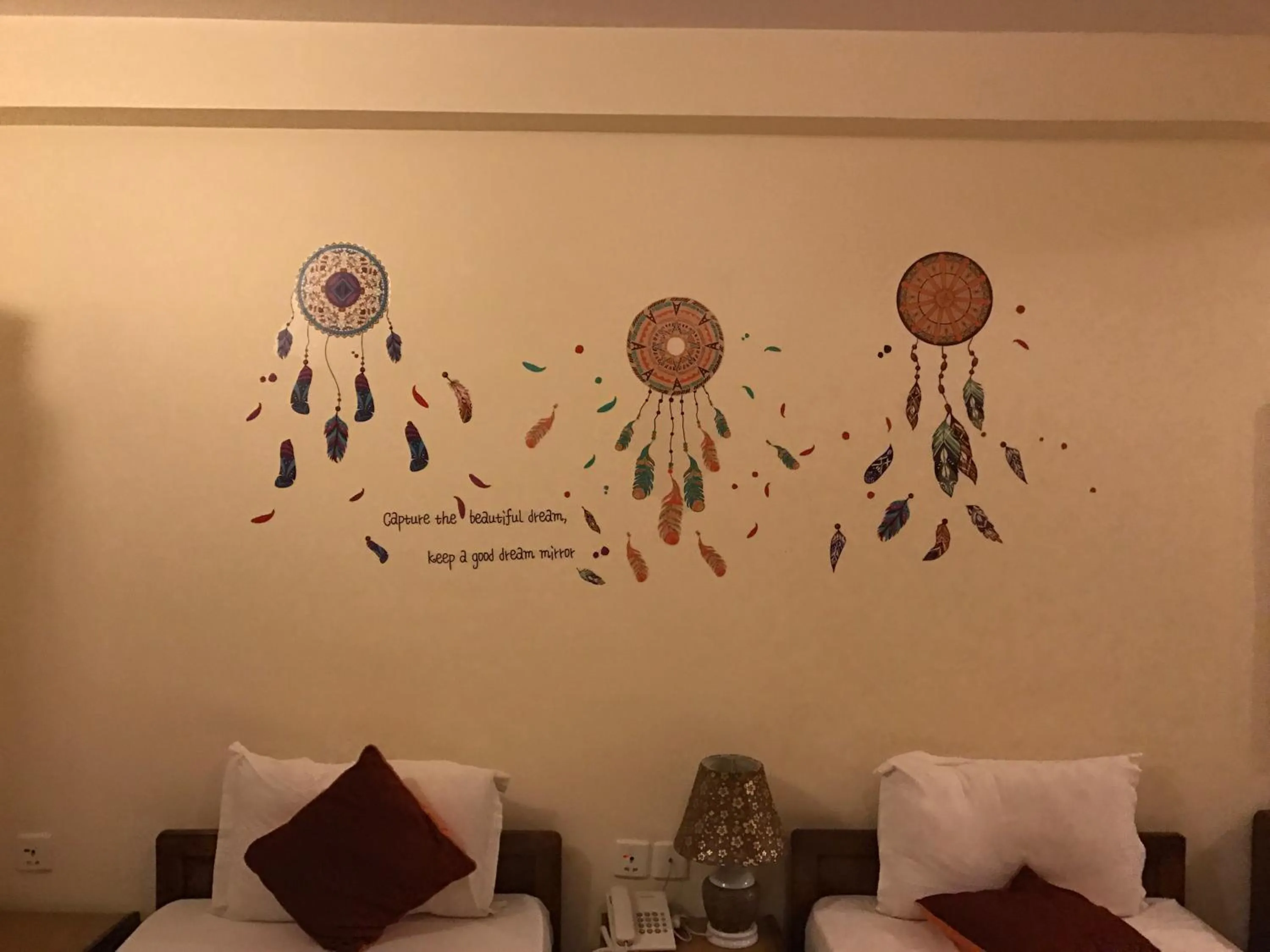 Bed in Hotel Pokhara View