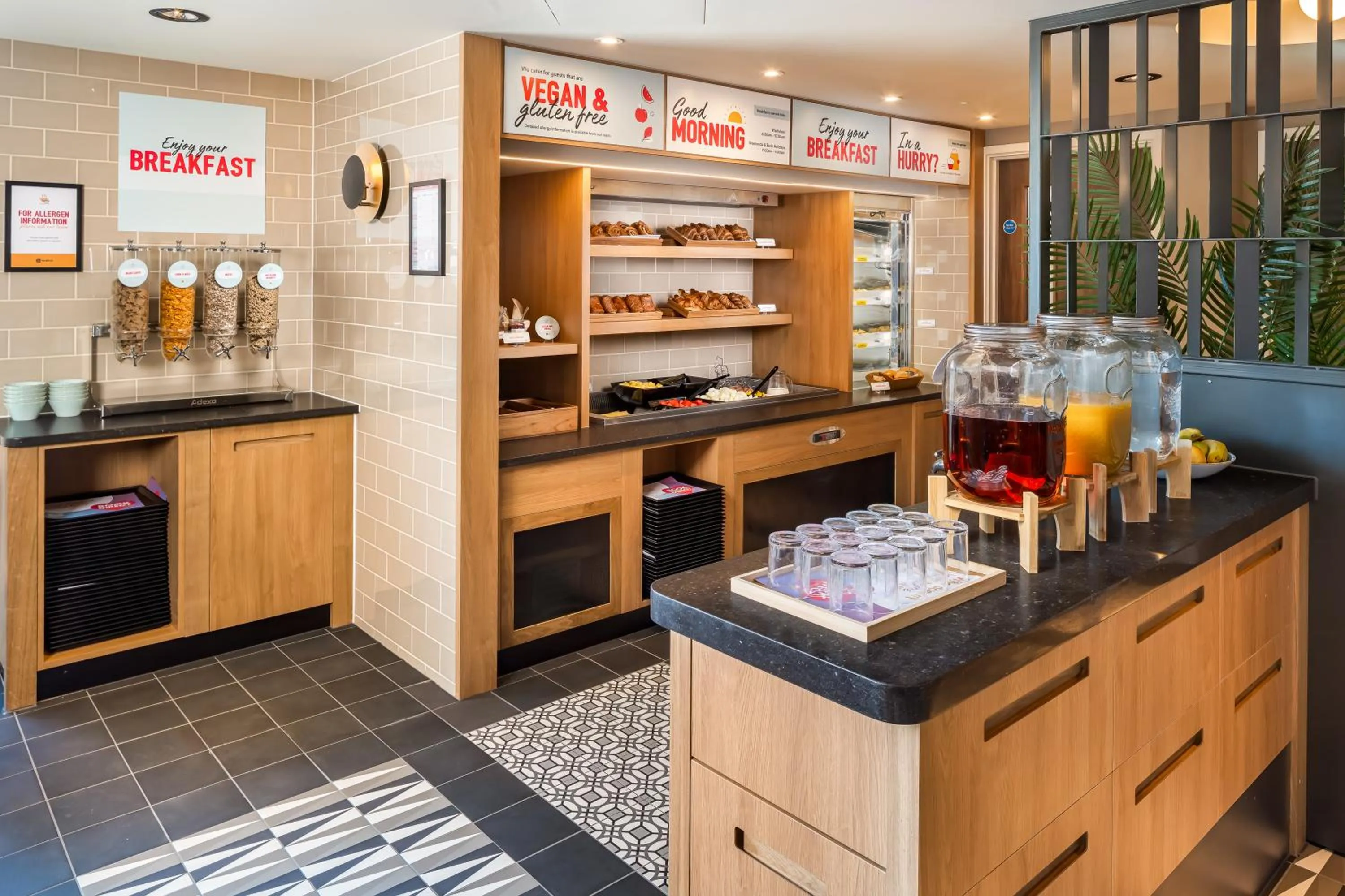 Buffet breakfast in Point A Hotel London Canary Wharf