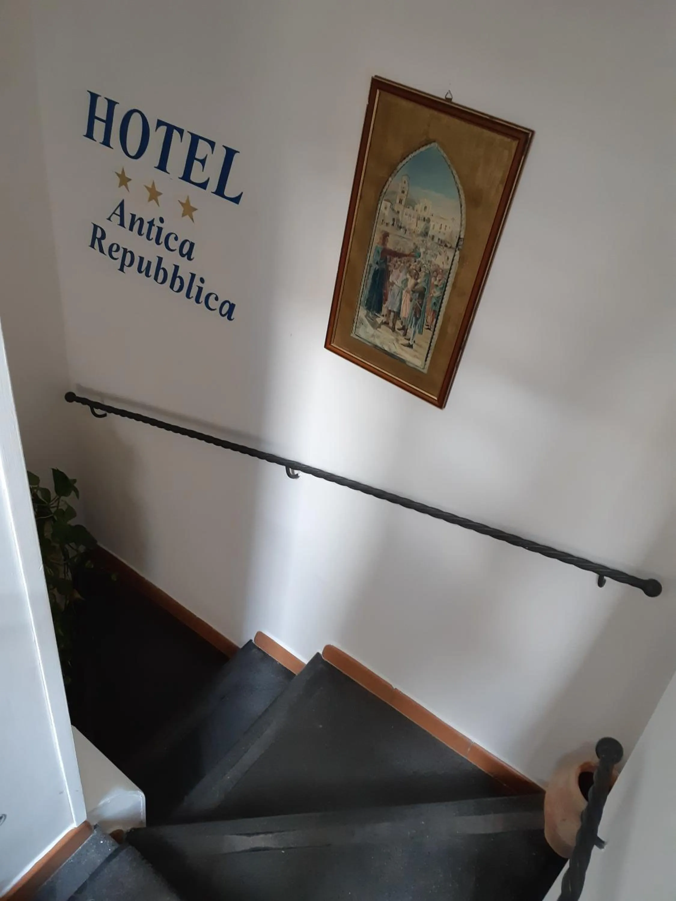 Property logo or sign in Hotel Antica Repubblica in Amalfi center at 100mt from the sea