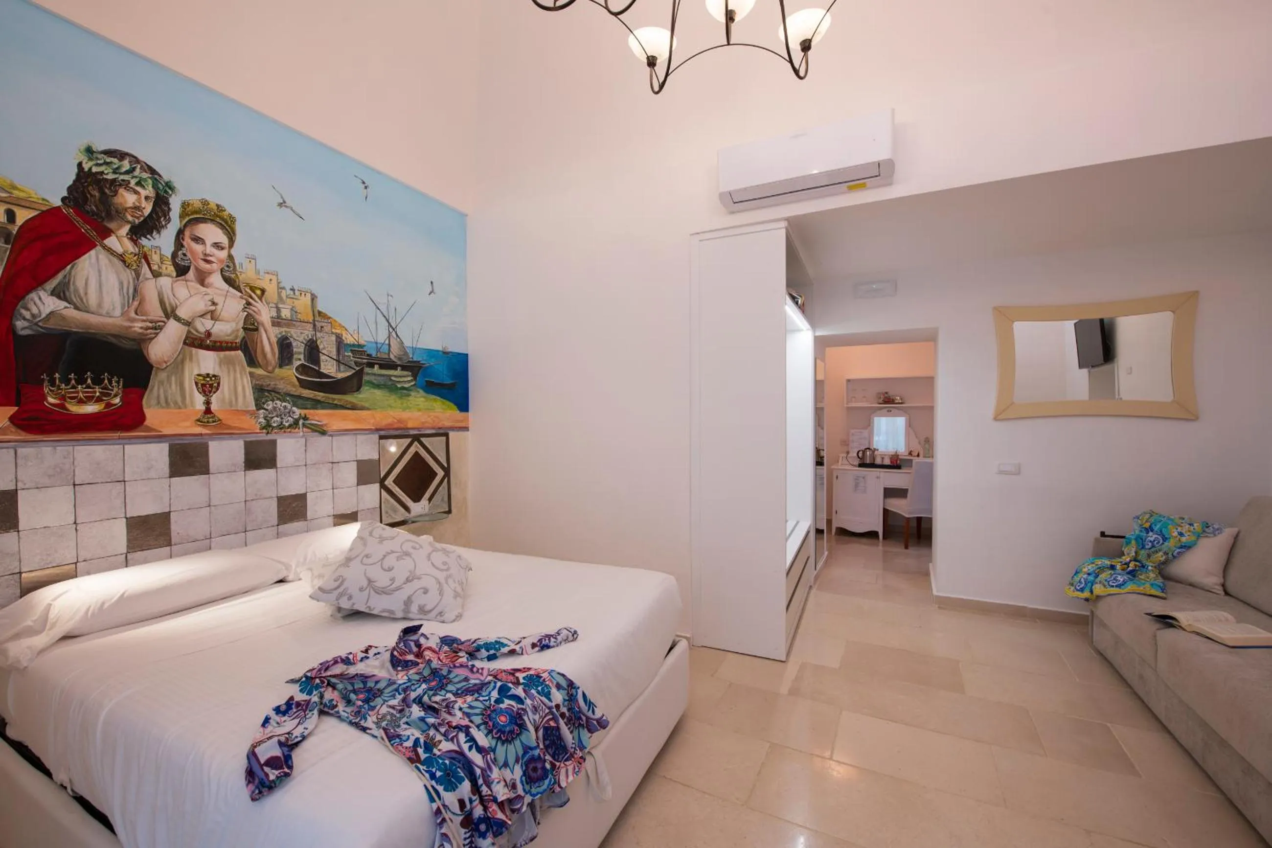 Bedroom, Bed in Hotel Antica Repubblica in Amalfi center at 100mt from the sea