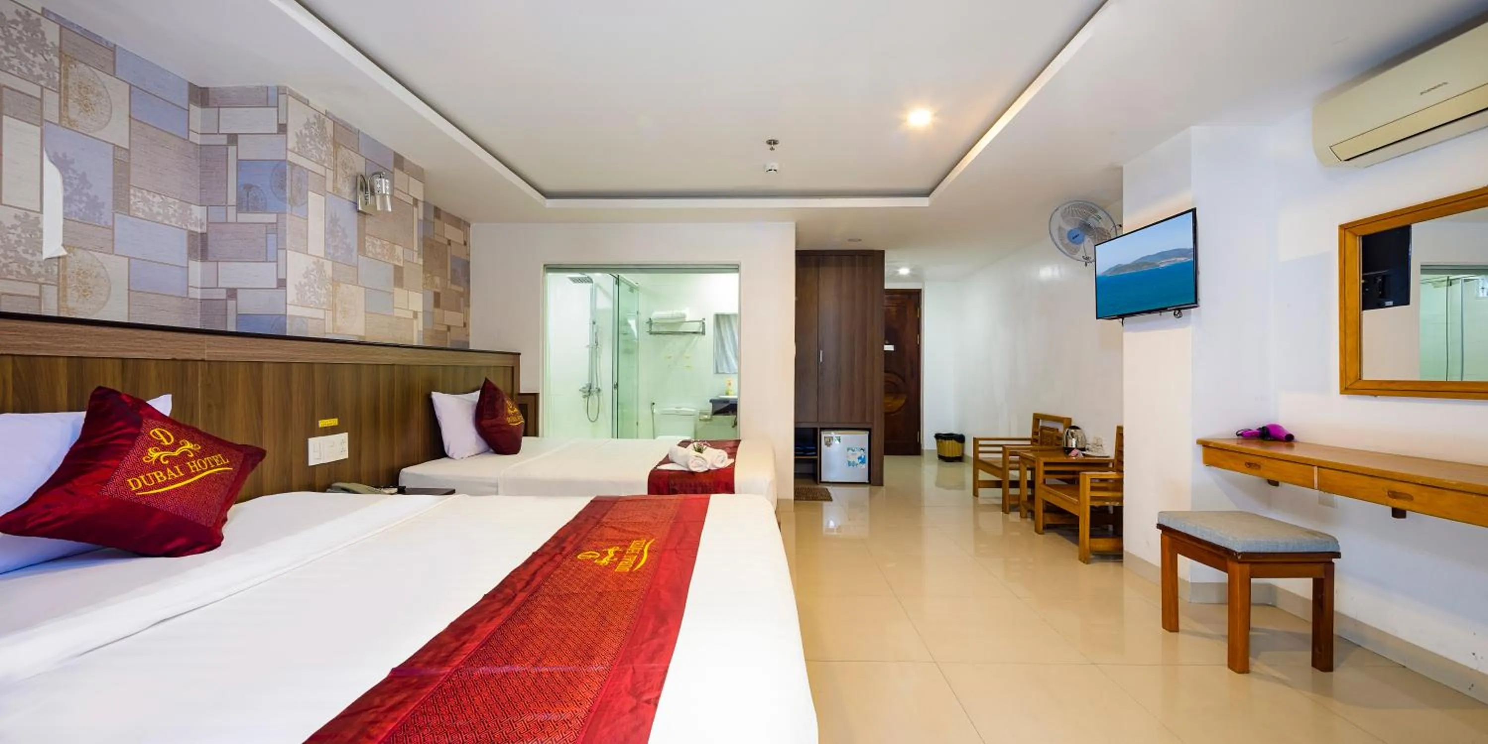 Photo of the whole room, Bed in Dubai Nha Trang Hotel managed by HT