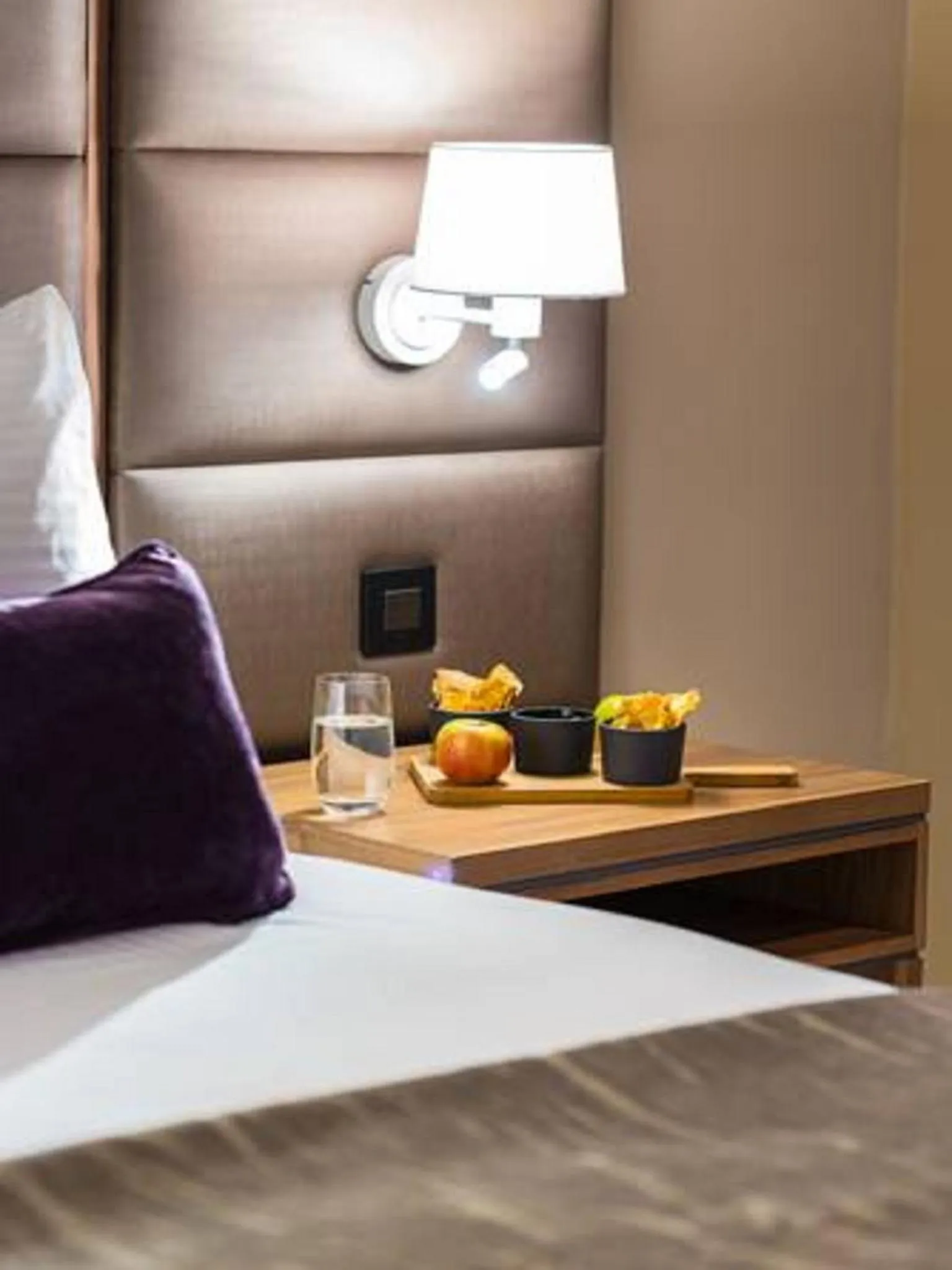 Decorative detail, Bed in Hotel 2 Fevrier