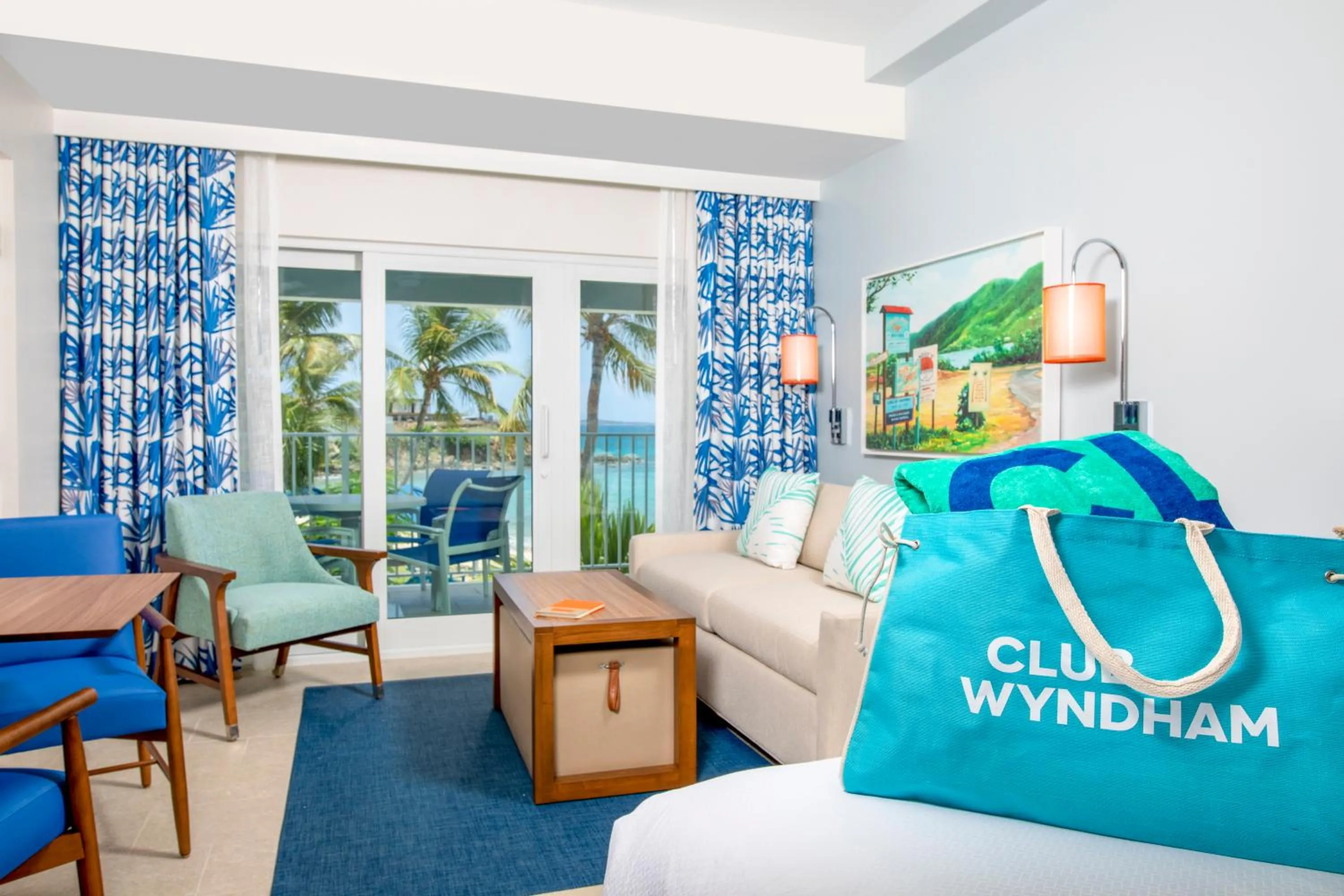 Living room, Bed in Limetree Beach Resort by Club Wyndham