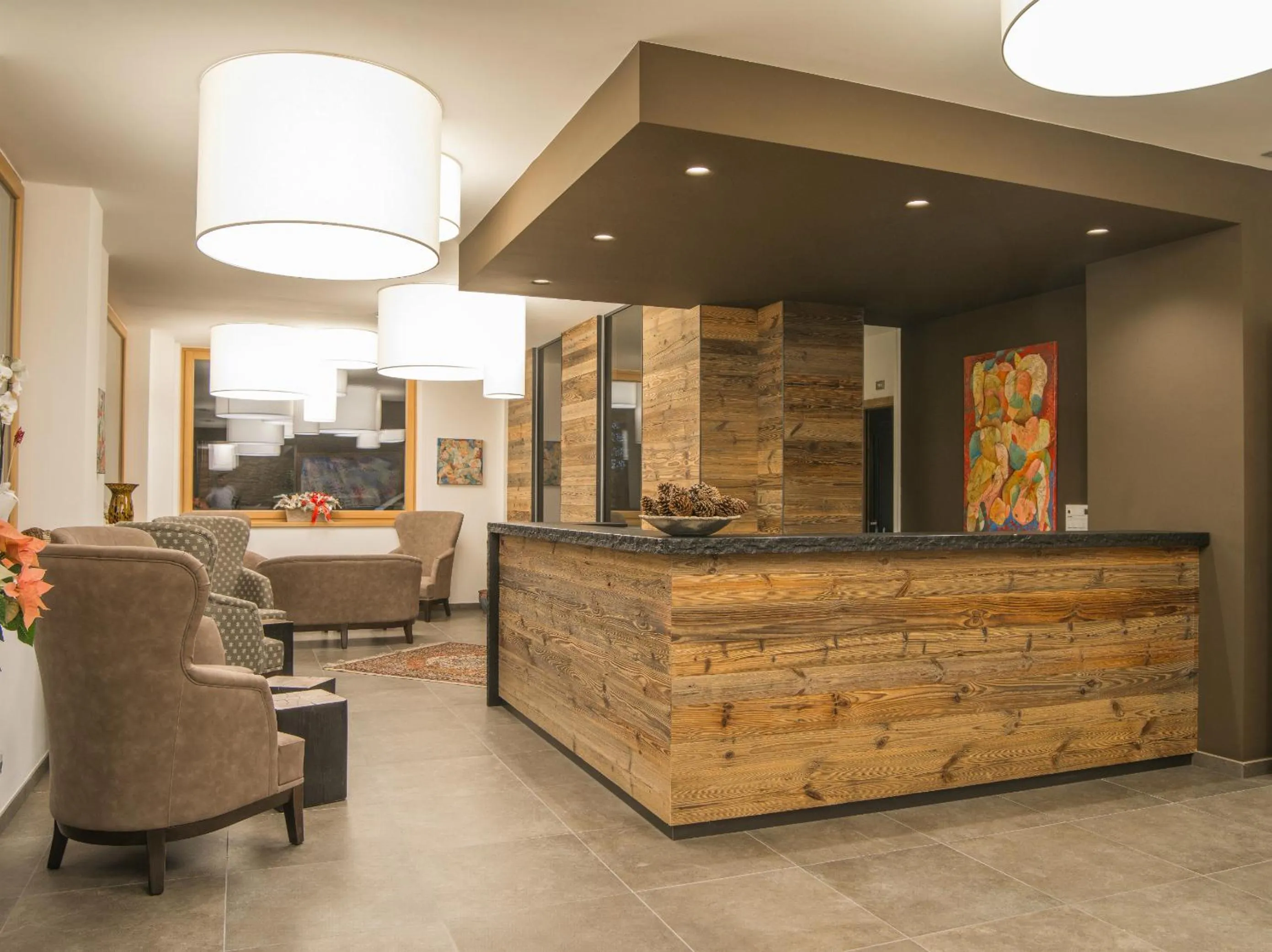 Lobby or reception in Hotel Garnì Caminetto