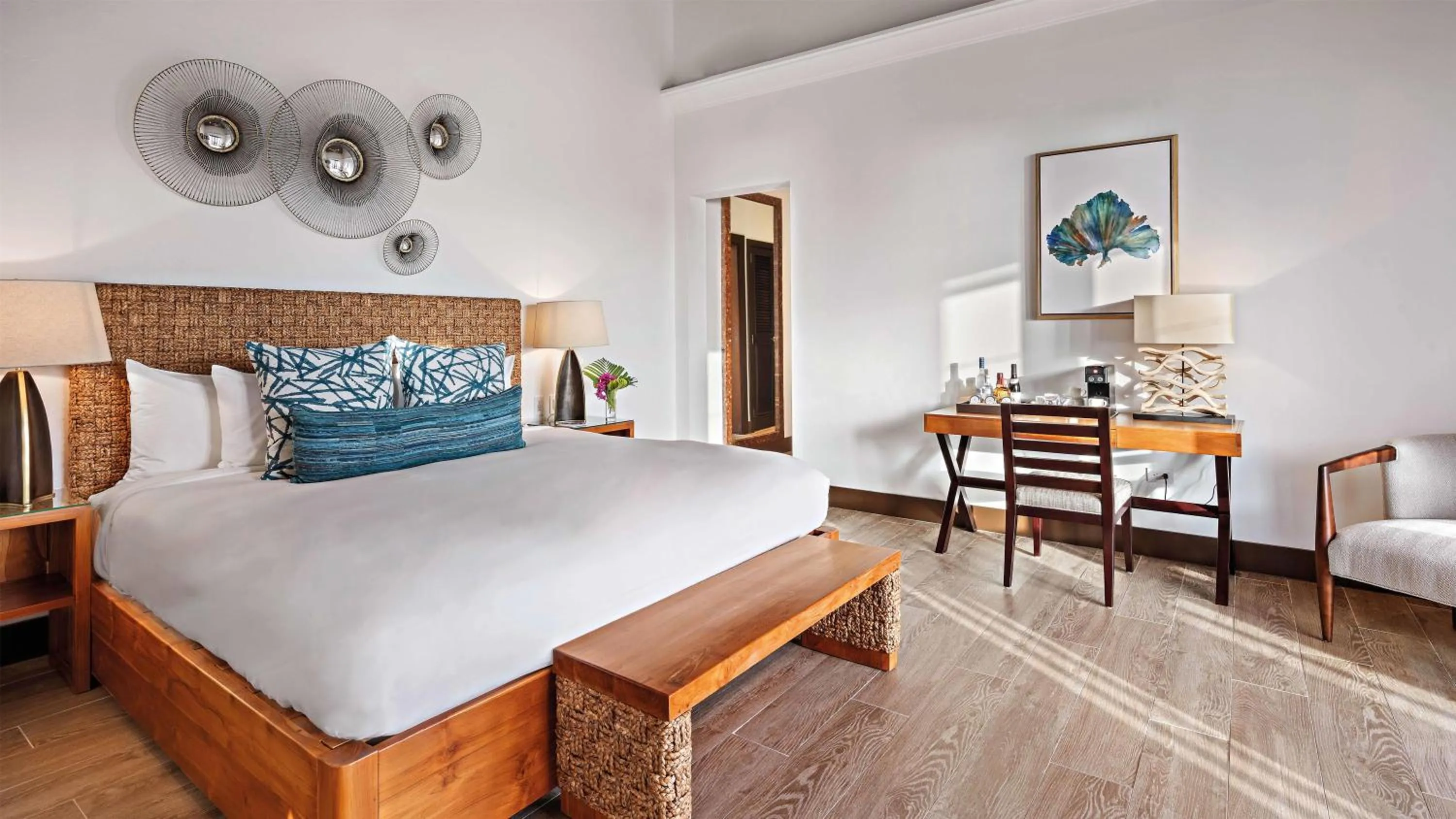 Living room, Bed in Zemi Beach House, LXR Hotels & Resorts