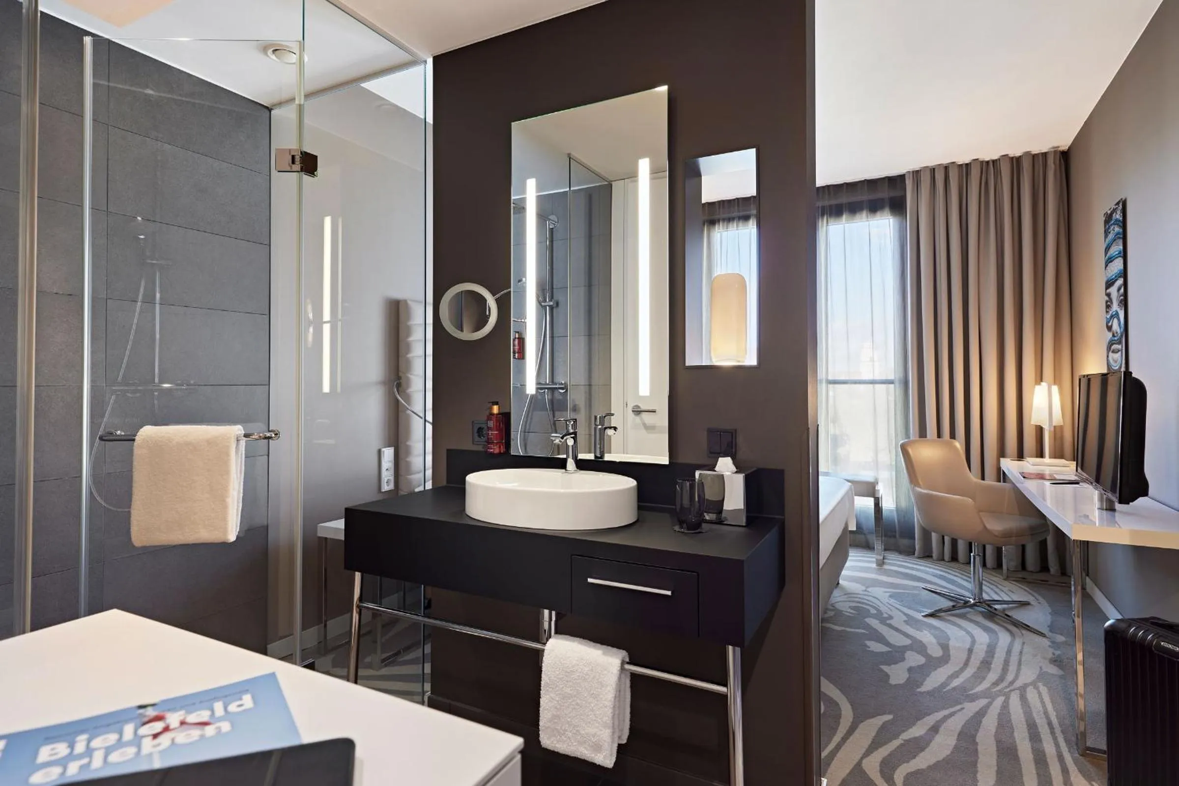 Bathroom, Bed in LEGERE HOTEL Bielefeld