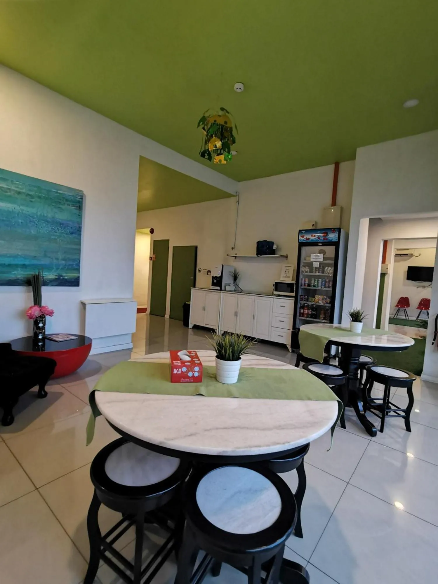 Seating area in Olive Hotel