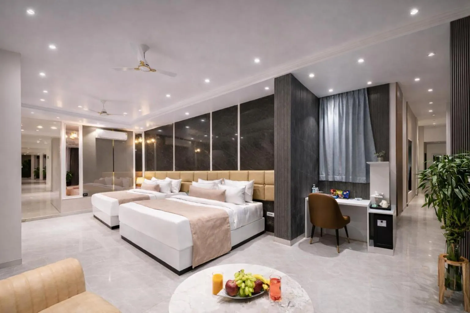 Photo of the whole room, Bed in Hotel Aroma Suites Delhi Airport