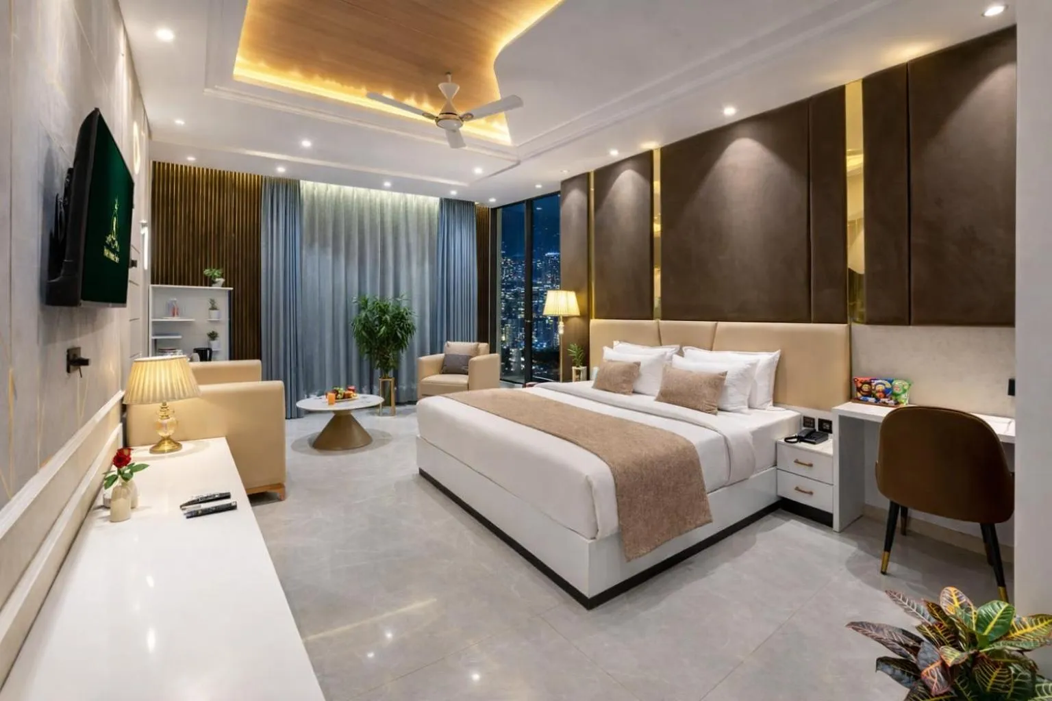 Photo of the whole room, Bed in Hotel Aroma Suites Delhi Airport