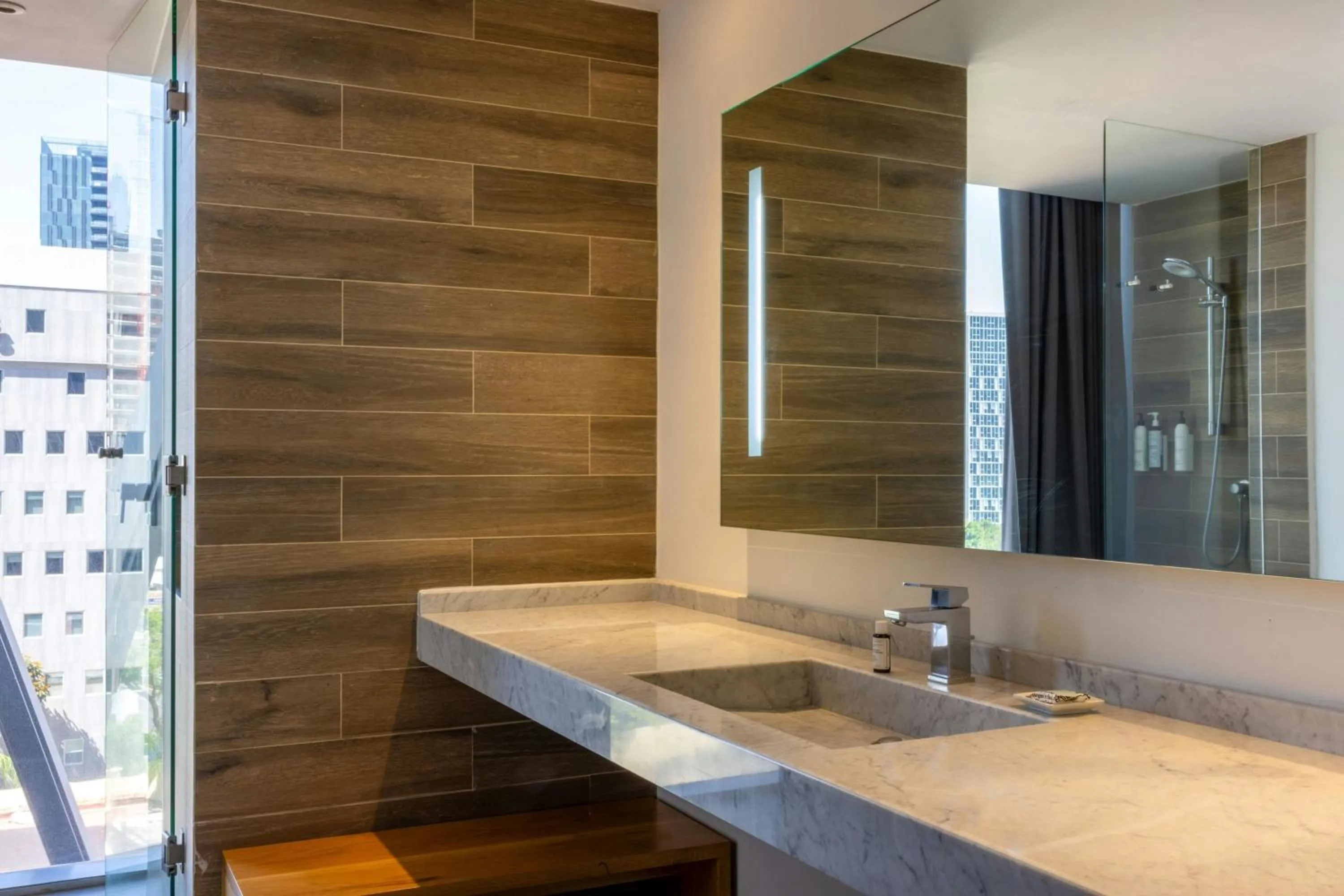 Bathroom in AC Hotel by Marriott Guadalajara Mexico