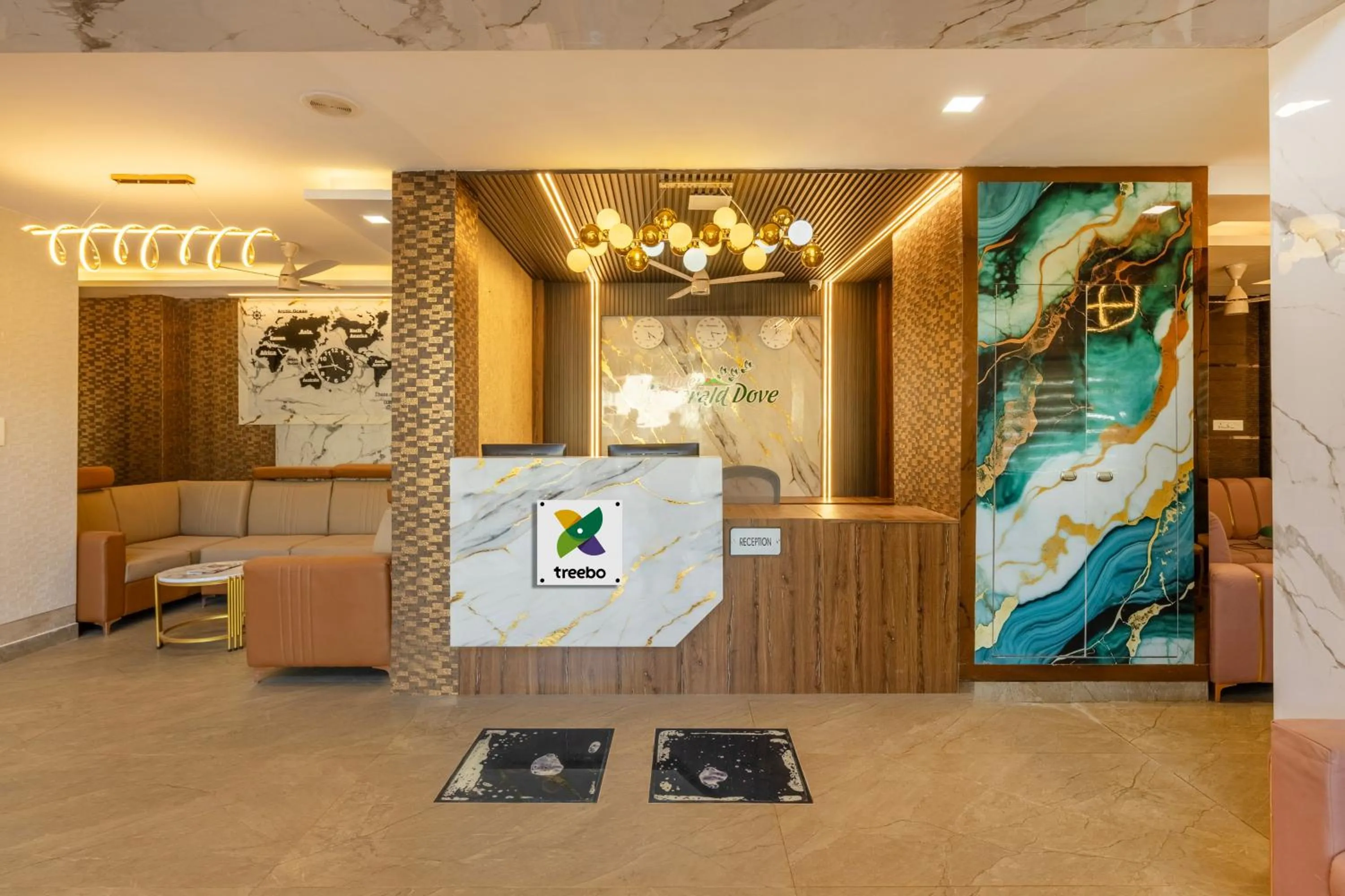 Lobby or reception in Treebo Premium Emerald Dove