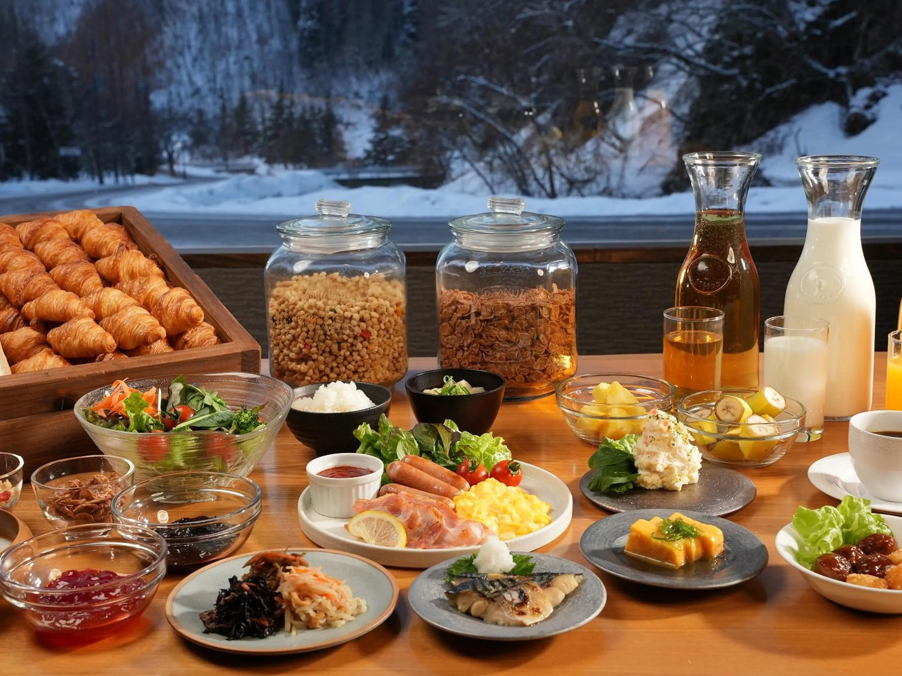 Buffet breakfast in Hotel Abest Hakuba Resort