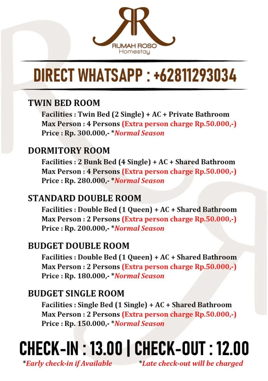 Text overlay in Rumah Roso Homestay