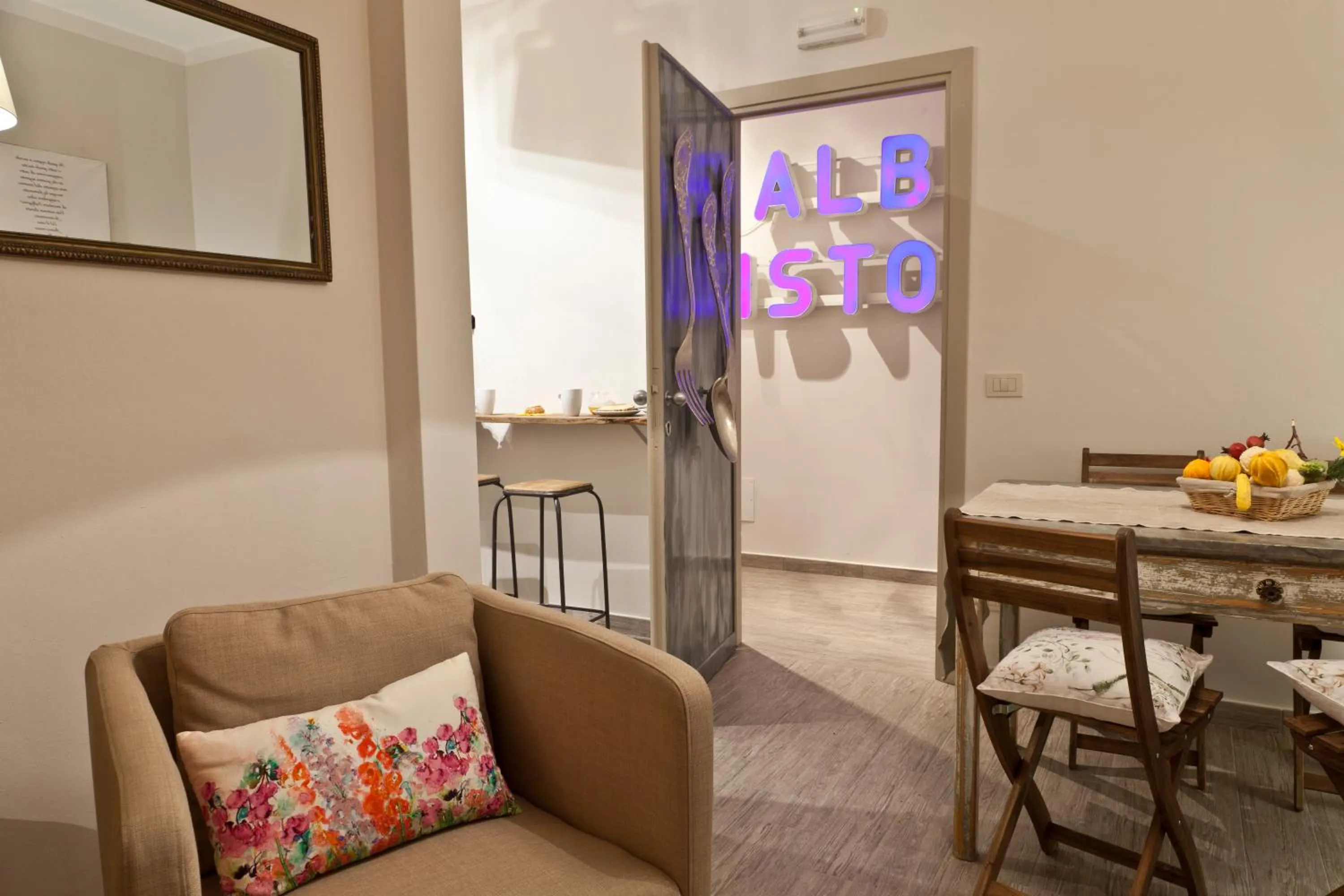 Seating area in Locanda Stella