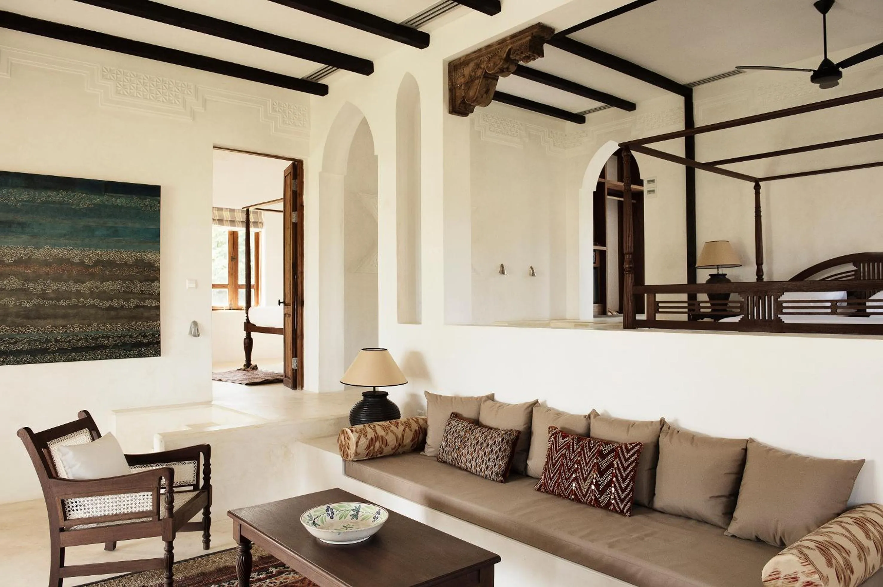 Bed in Qambani Luxury Resort