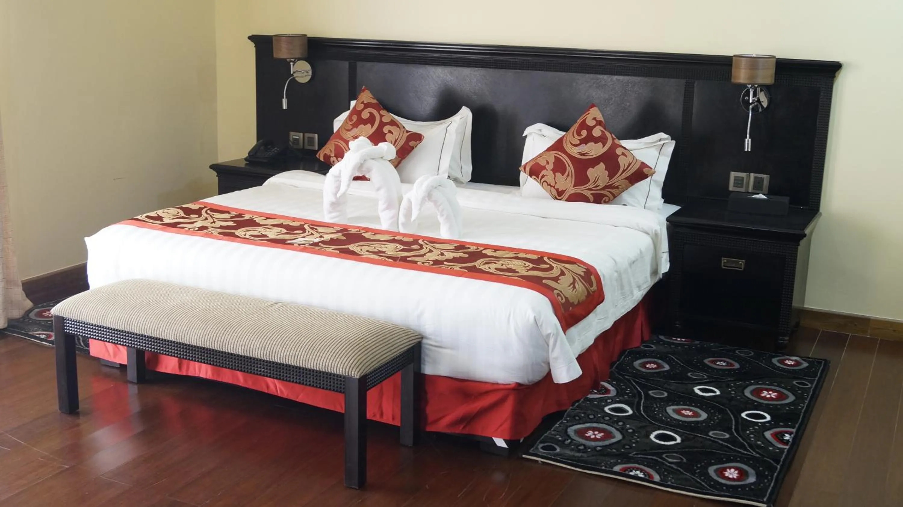 Bed in The White Rhino Hotel