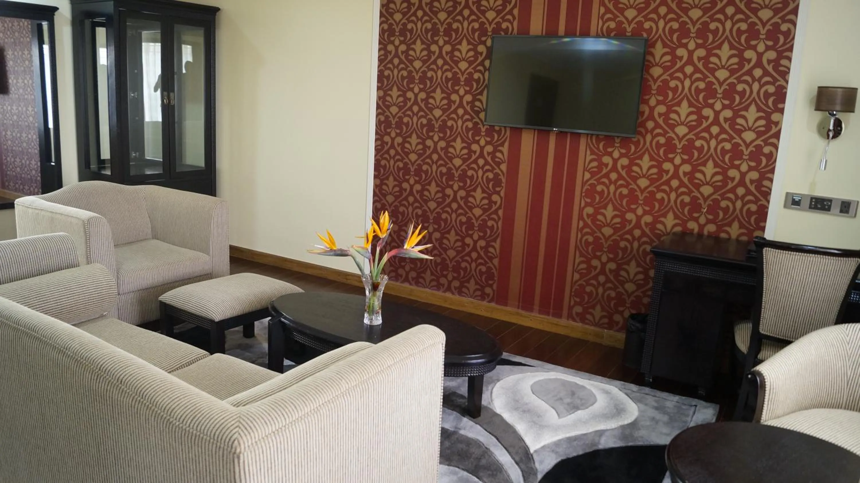 Seating area in The White Rhino Hotel