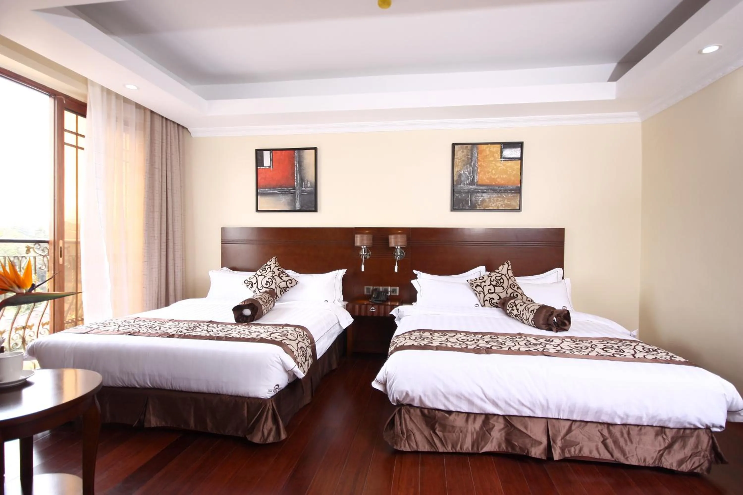 Bed in The White Rhino Hotel