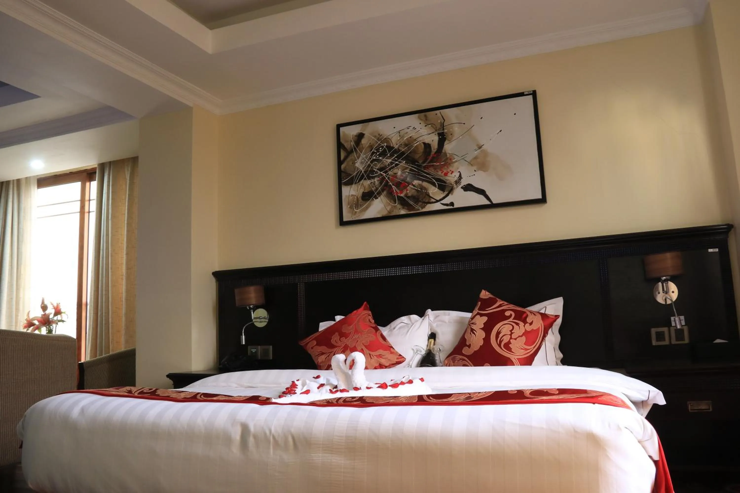 Bed in The White Rhino Hotel