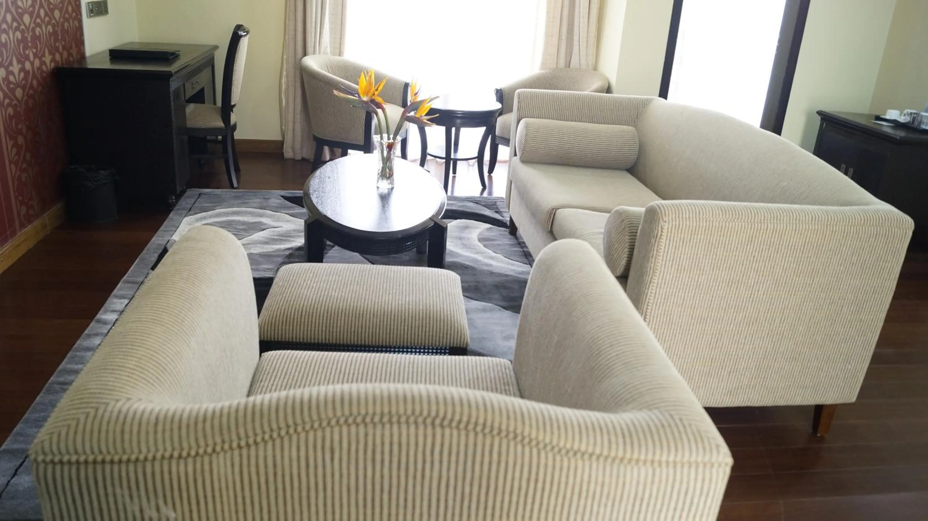 Seating area in The White Rhino Hotel